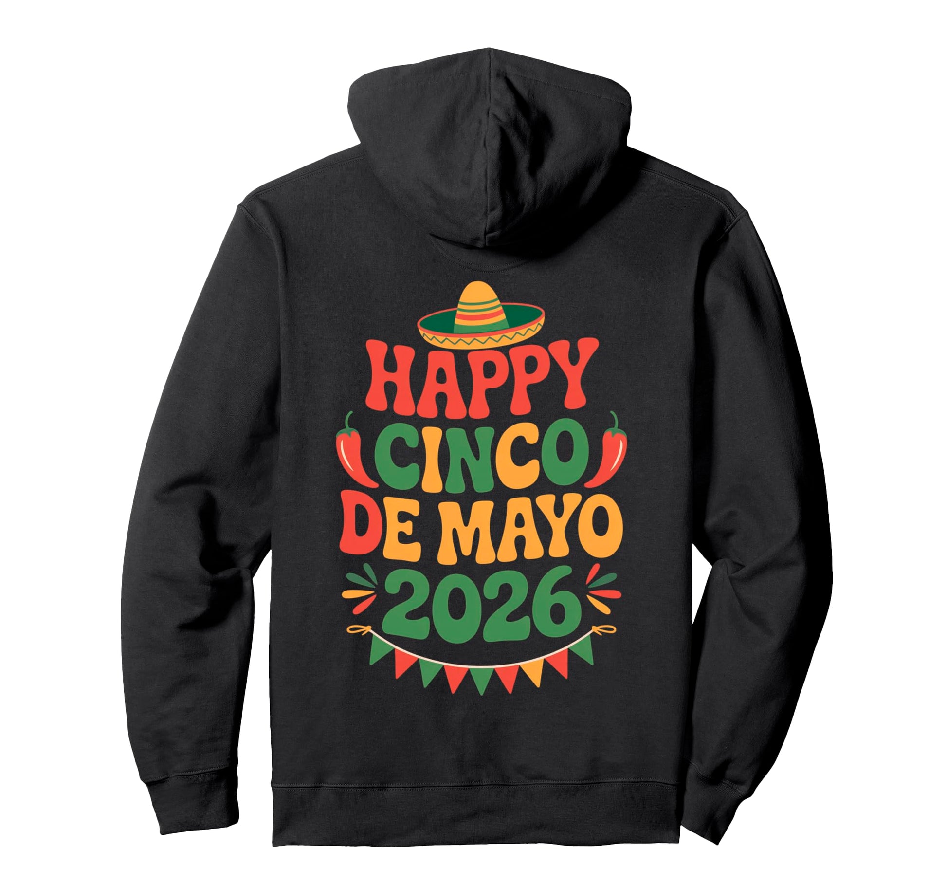 Happy Cinco De Mayo 2026 Groovy Sombrero Hoodie - Graphic Print for Adults - T-Shirt, Sweatshirt, Hoodie