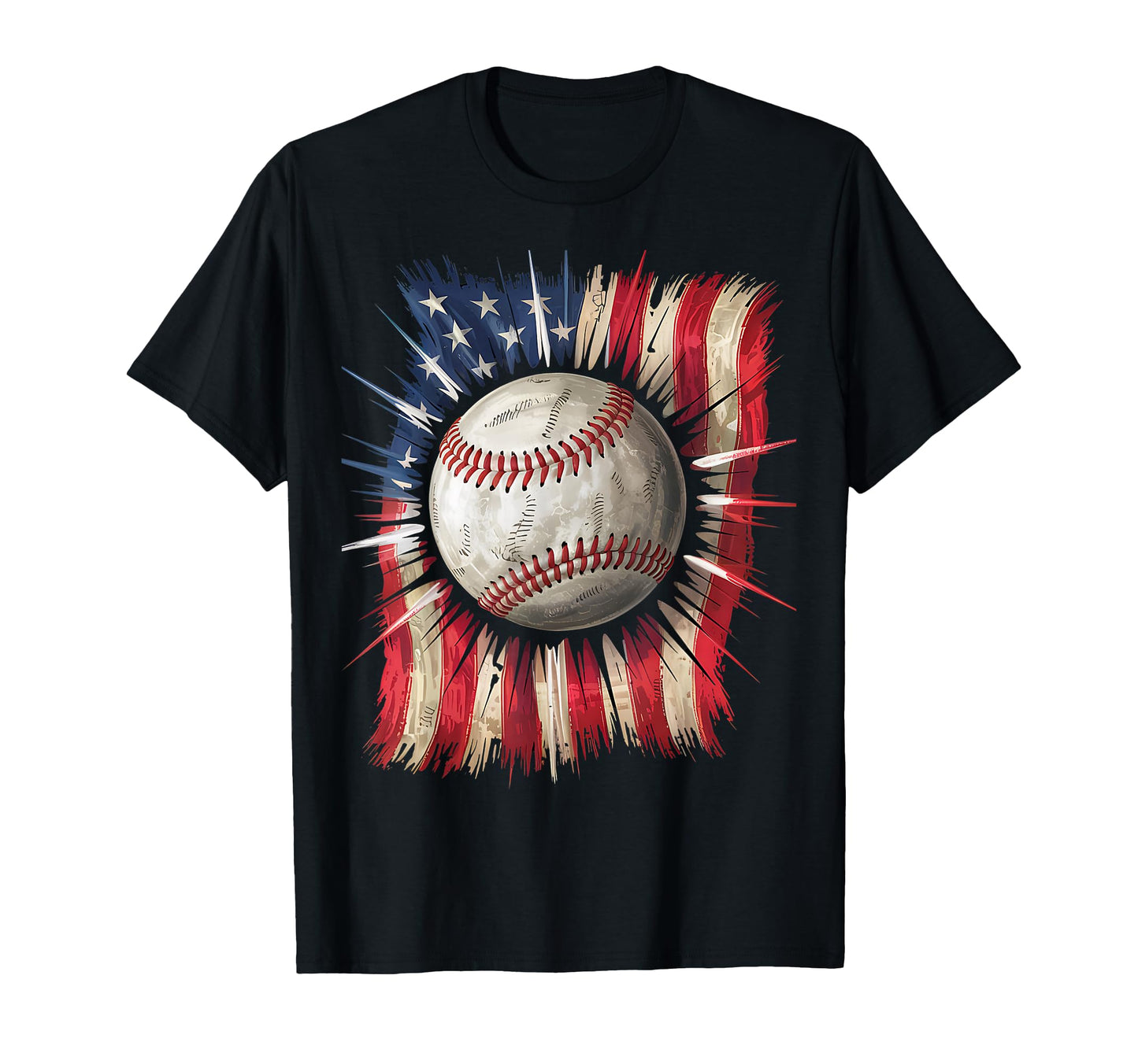 Patriotic Baseball Dripping Flag 4Th T-Shirt - Trendy Graphic Men Women - T-Shirt, Sweatshirt, Hoodie