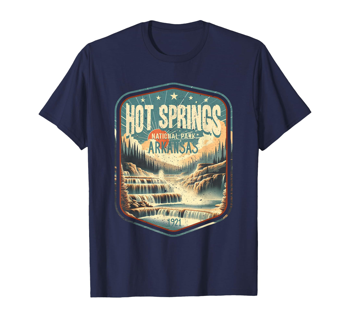 Hot Springs National Park Hexagonal T-Shirt - Graphic Print Unisex - T-Shirt, Sweatshirt, Hoodie