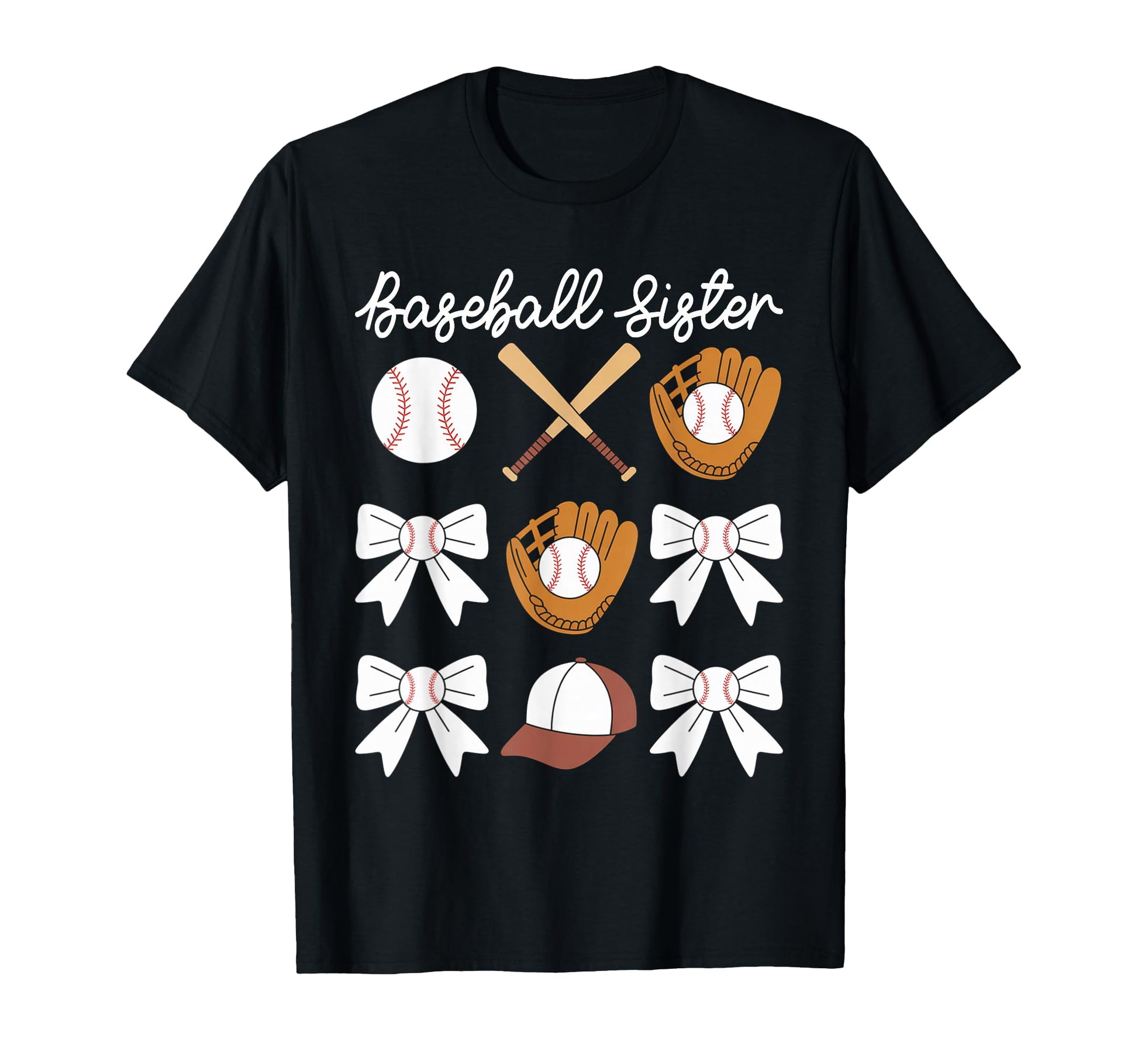 Baseball Sister Coquette Bow Biggest T-Shirt - Novelty Apparel for Adults - T-Shirt, Sweatshirt, Hoodie