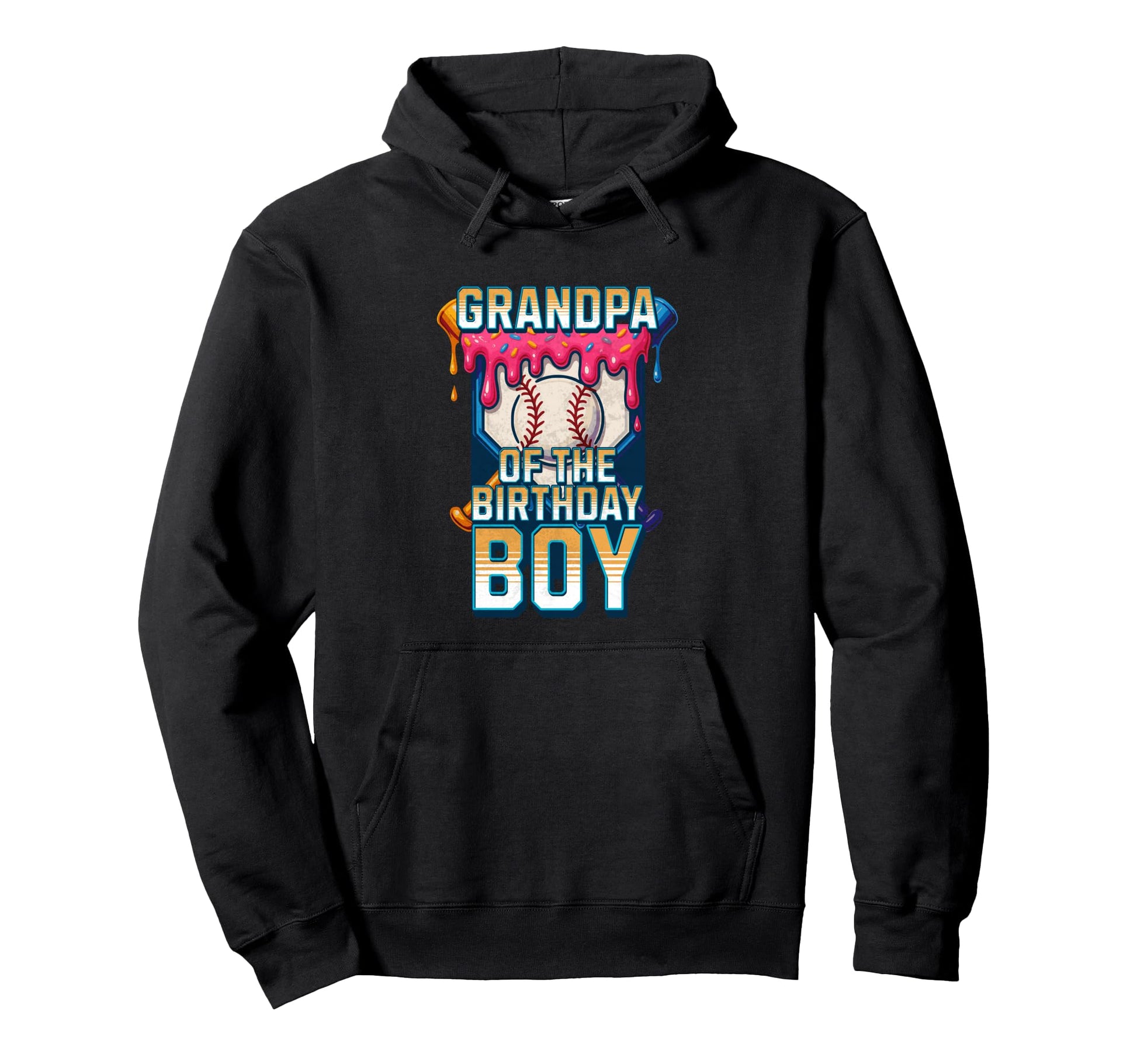 Grandpa Birthday Baseball Drip Ice Hoodie - Novelty Apparel Men Women - T-Shirt, Sweatshirt, Hoodie