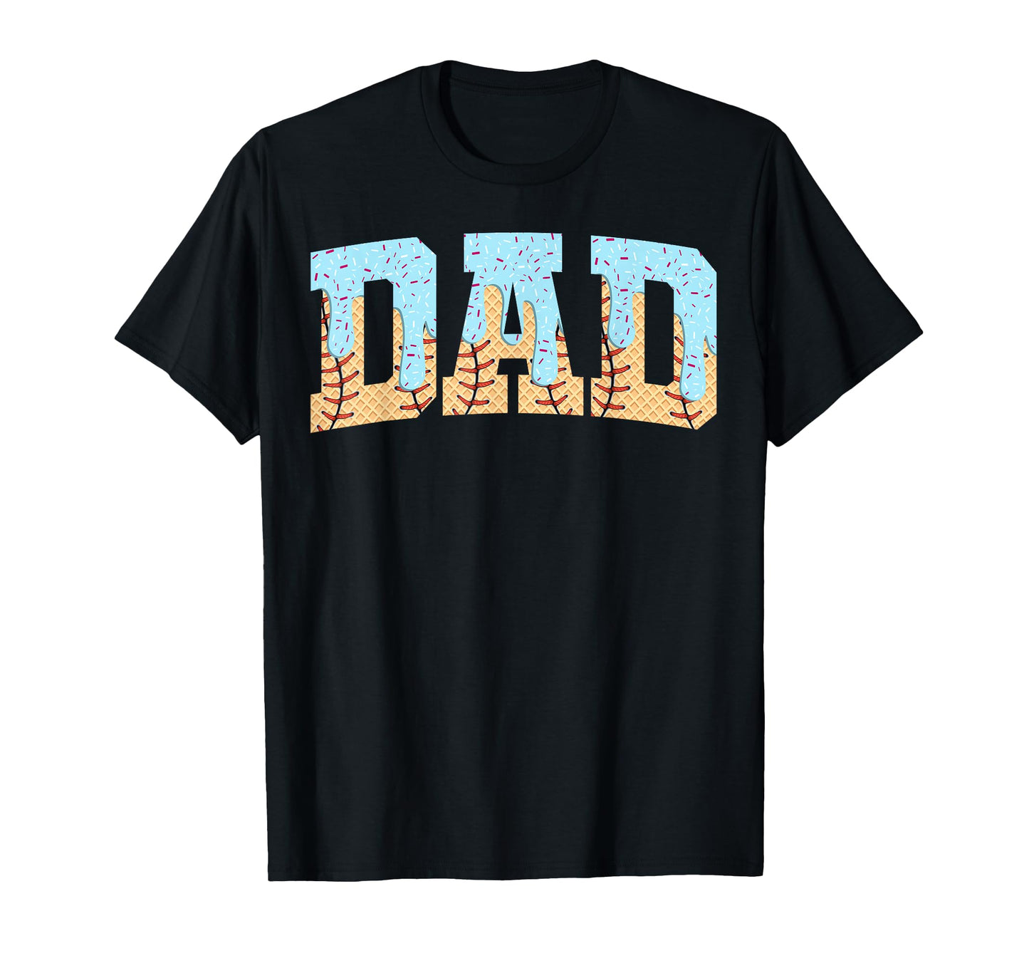 Baseball Dad Ice Cream Drip Fathers Day T-Shirt - Trendy Graphic for Adults - T-Shirt, Sweatshirt, Hoodie