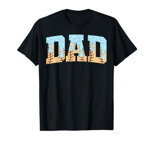 Baseball Dad Ice Cream Drip Fathers Day T-Shirt - Trendy Graphic for Adults - T-Shirt, Sweatshirt, Hoodie
