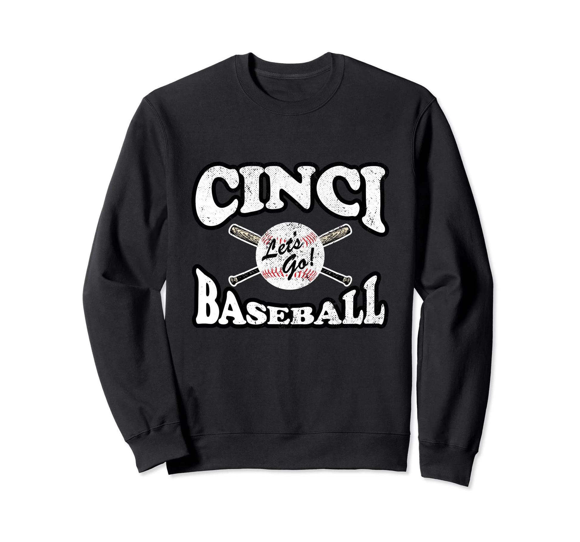 Cincinnati Baseball Distressed Sweatshirt - Streetwear Style Unisex - T-Shirt, Sweatshirt, Hoodie