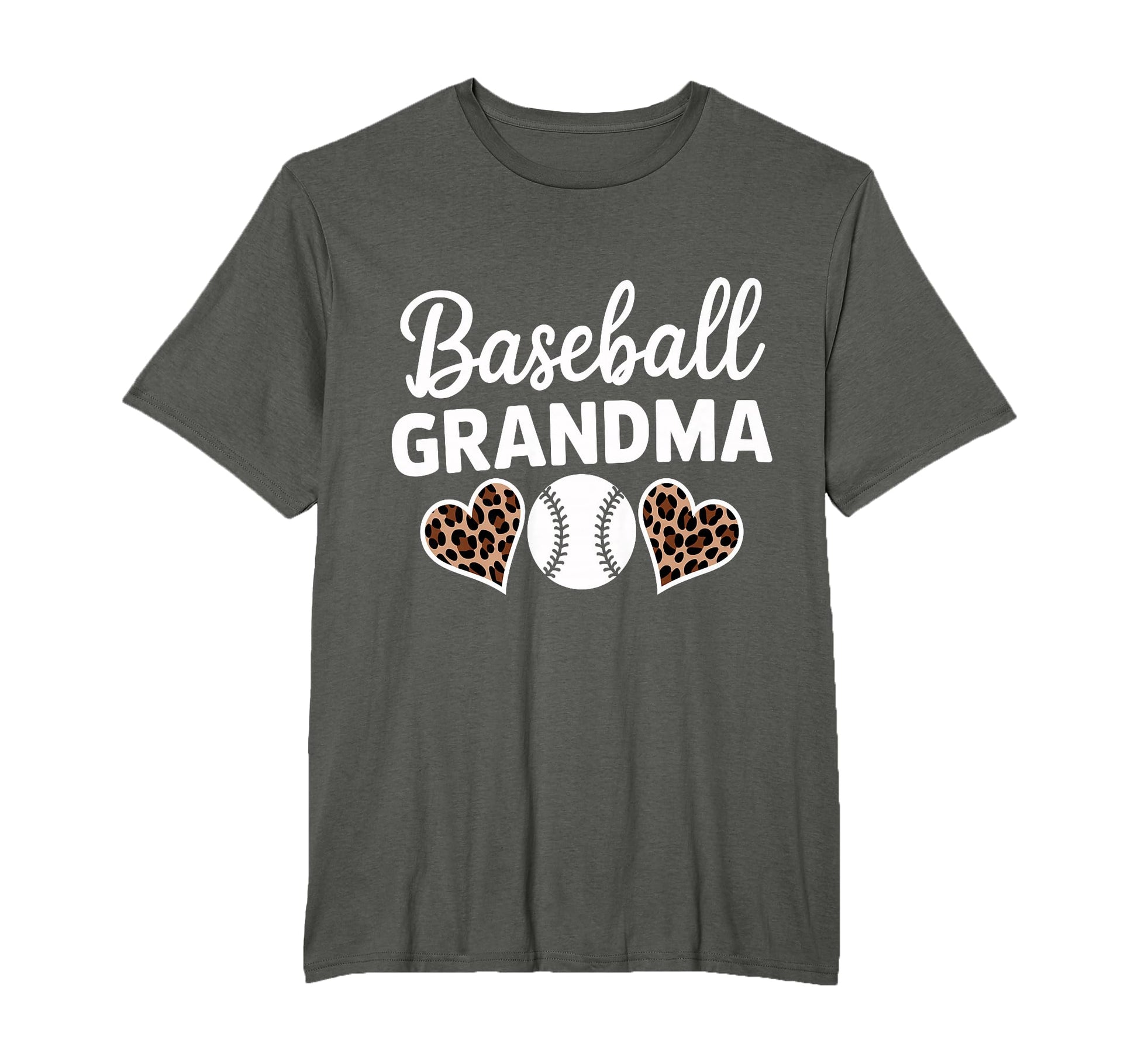 Baseball Grandma Funny Leopard Heart T-Shirt - Graphic Print for Adults - T-Shirt, Sweatshirt, Hoodie