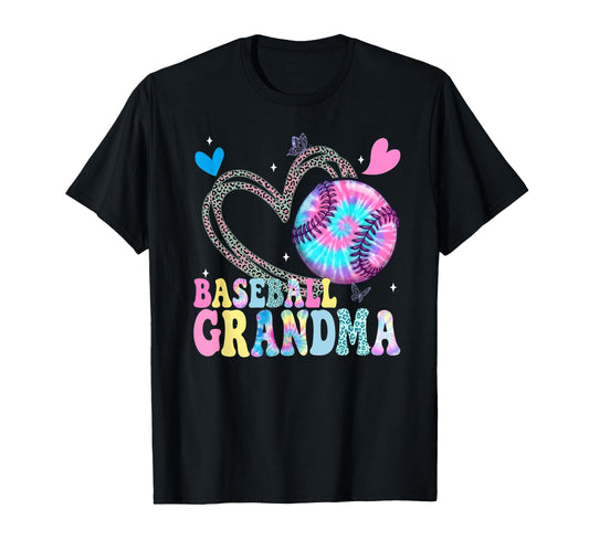 Baseball Grandma Leopard Heart Tie T-Shirt - Streetwear Style for Adults - T-Shirt, Sweatshirt, Hoodie