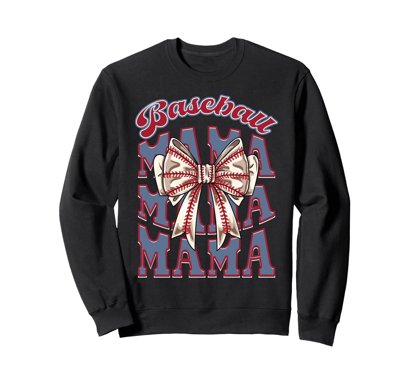 Baseball Mama Coquette Bow Mothers Sweatshirt - Minimalist Print Unisex - T-Shirt, Sweatshirt, Hoodie