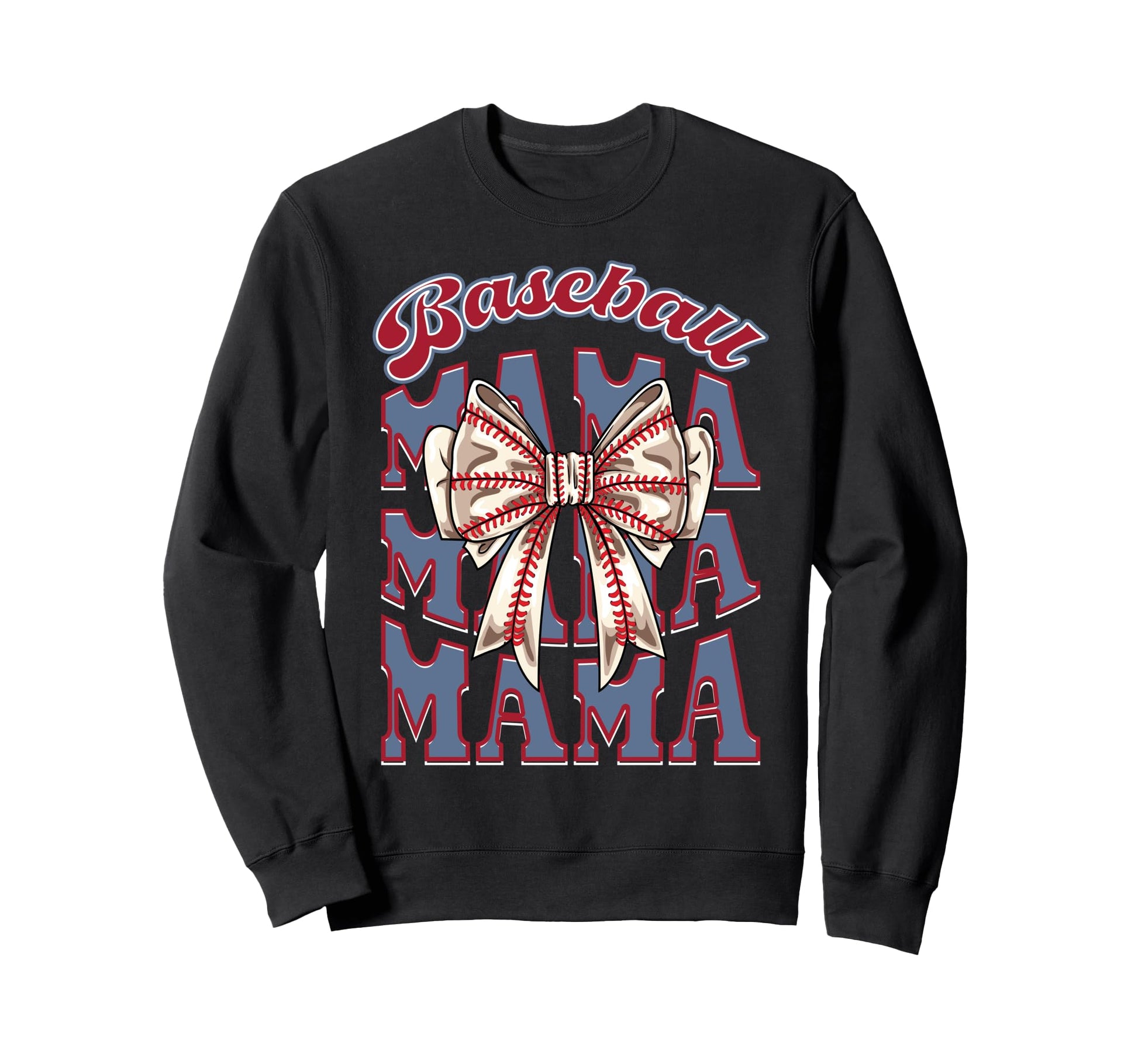 Baseball Mama Coquette Bow Mothers Sweatshirt - Minimalist Print Unisex - T-Shirt, Sweatshirt, Hoodie