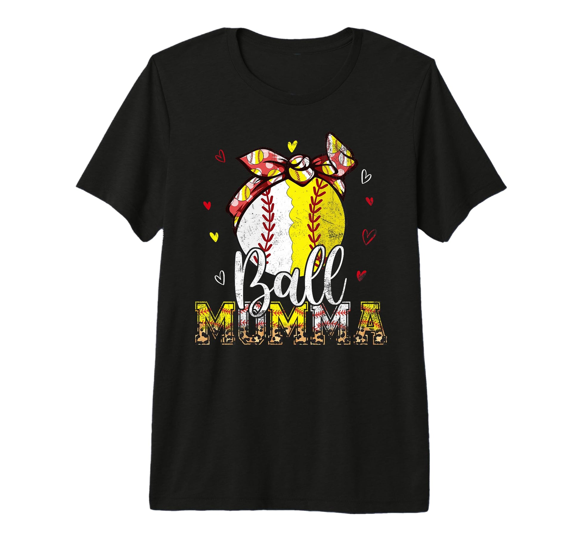Softball Baseball Ball Momma T-Shirt - Casual Everyday Wear for Adults - T-Shirt, Sweatshirt, Hoodie