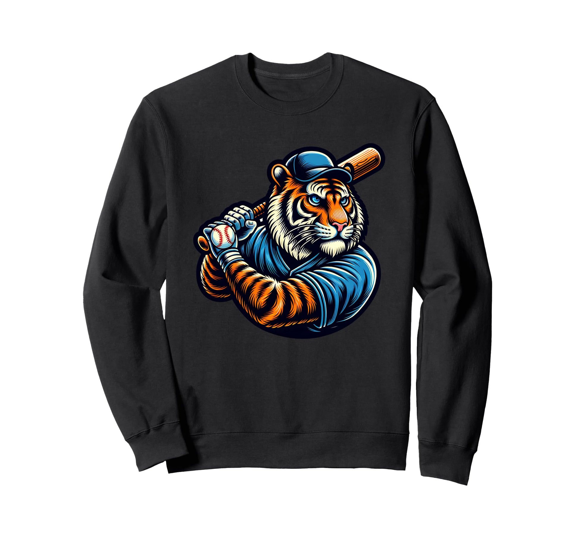 Fierce Tiger Baseball Power Sweatshirt - Casual Everyday Wear for Adults - T-Shirt, Sweatshirt, Hoodie