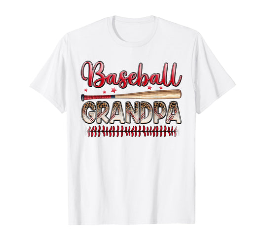 Baseball Grandpa Funny Leopard T-Shirt - Custom Art Print Men Women - T-Shirt, Sweatshirt, Hoodie