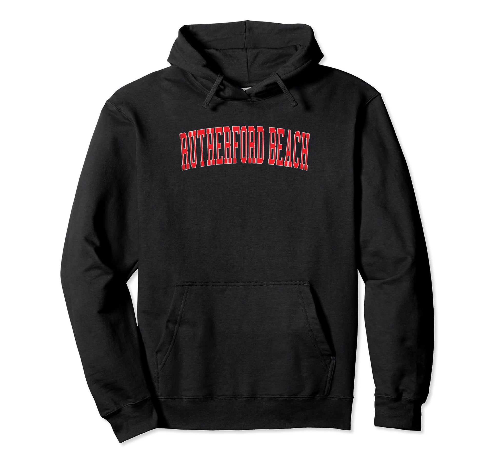 Rutherford Beach Distressed Red Hoodie - Fun Novelty Design for Adults - T-Shirt, Sweatshirt, Hoodie