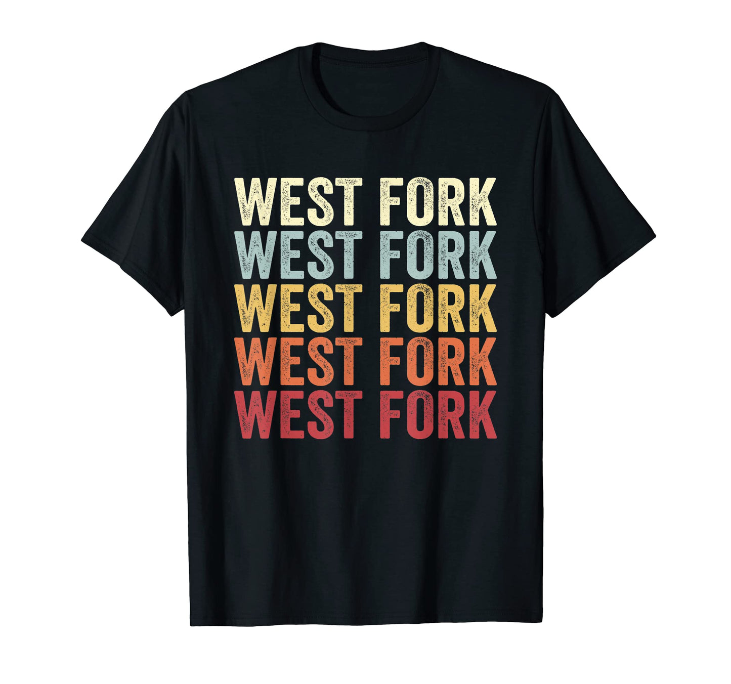 West Fork Arkansas West Fork Ar Text T-Shirt - Trendy Graphic Unisex - T-Shirt, Sweatshirt, Hoodie
