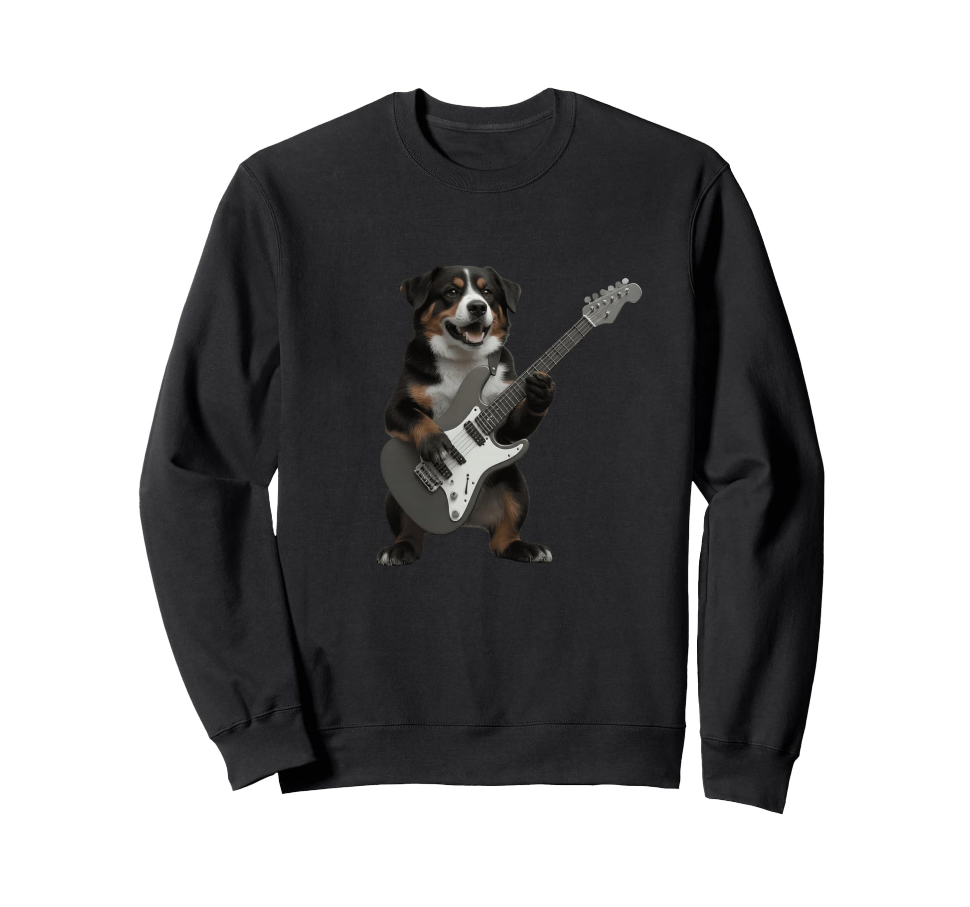 Funny Dog Playing Electric Guitar Rock Sweatshirt - Trendy Graphic Unisex - T-Shirt, Sweatshirt, Hoodie
