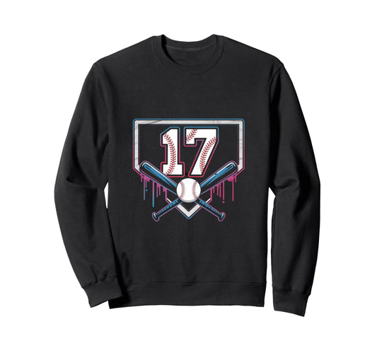17Th Birthday Baseball Home Ice Sweatshirt - Graphic Print for Adults - T-Shirt, Sweatshirt, Hoodie