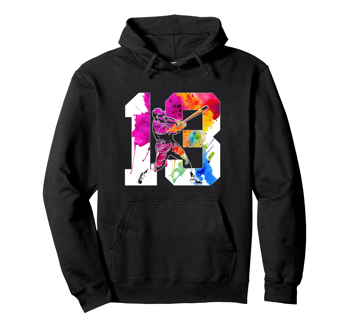 Number 13 Years Baseball 13Th Hoodie - Fun Novelty Design for Adults - T-Shirt, Sweatshirt, Hoodie