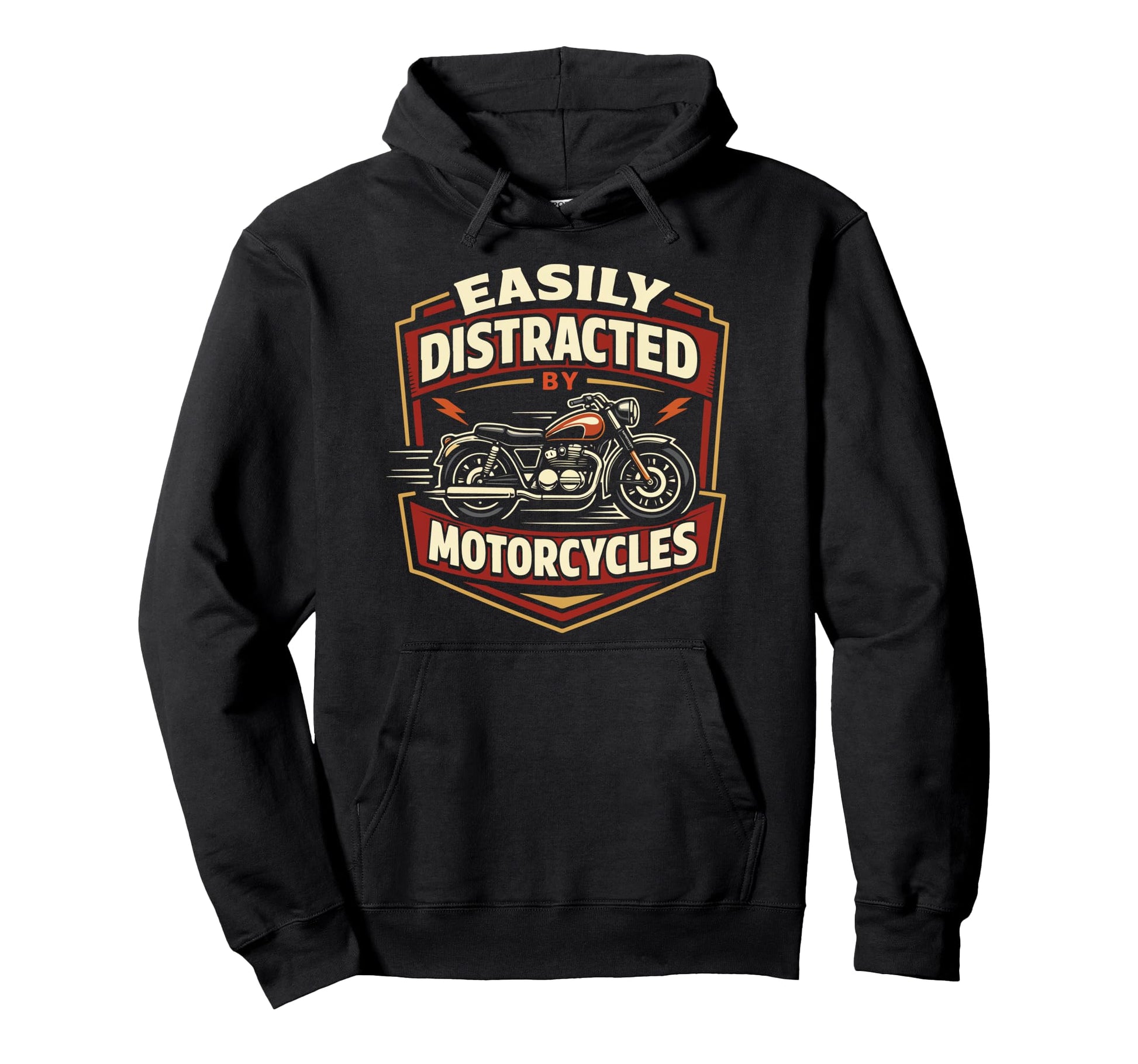 Motorcycle Biker Easily Distracted Hoodie - Unique Graphic for Adults - T-Shirt, Sweatshirt, Hoodie