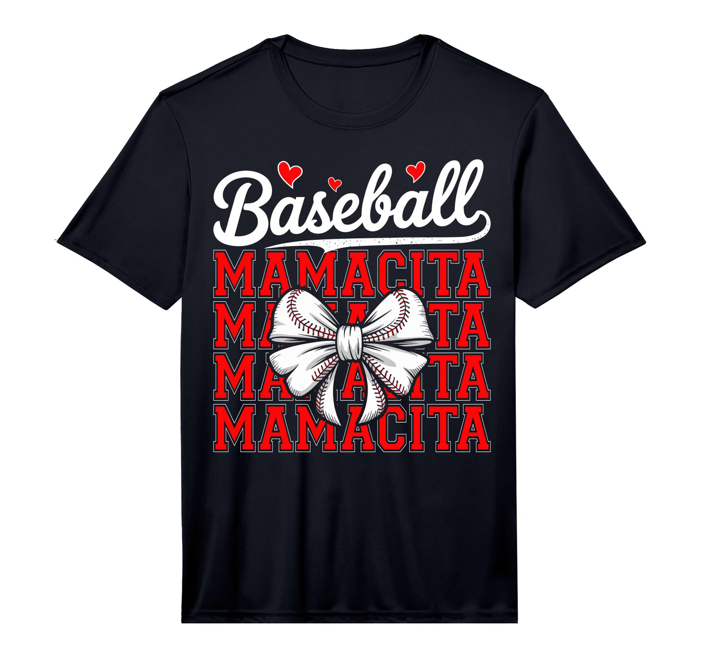 Mens Game Day Mama Coquette Bow Baseball T-Shirt - Novelty Apparel Unisex - T-Shirt, Sweatshirt, Hoodie
