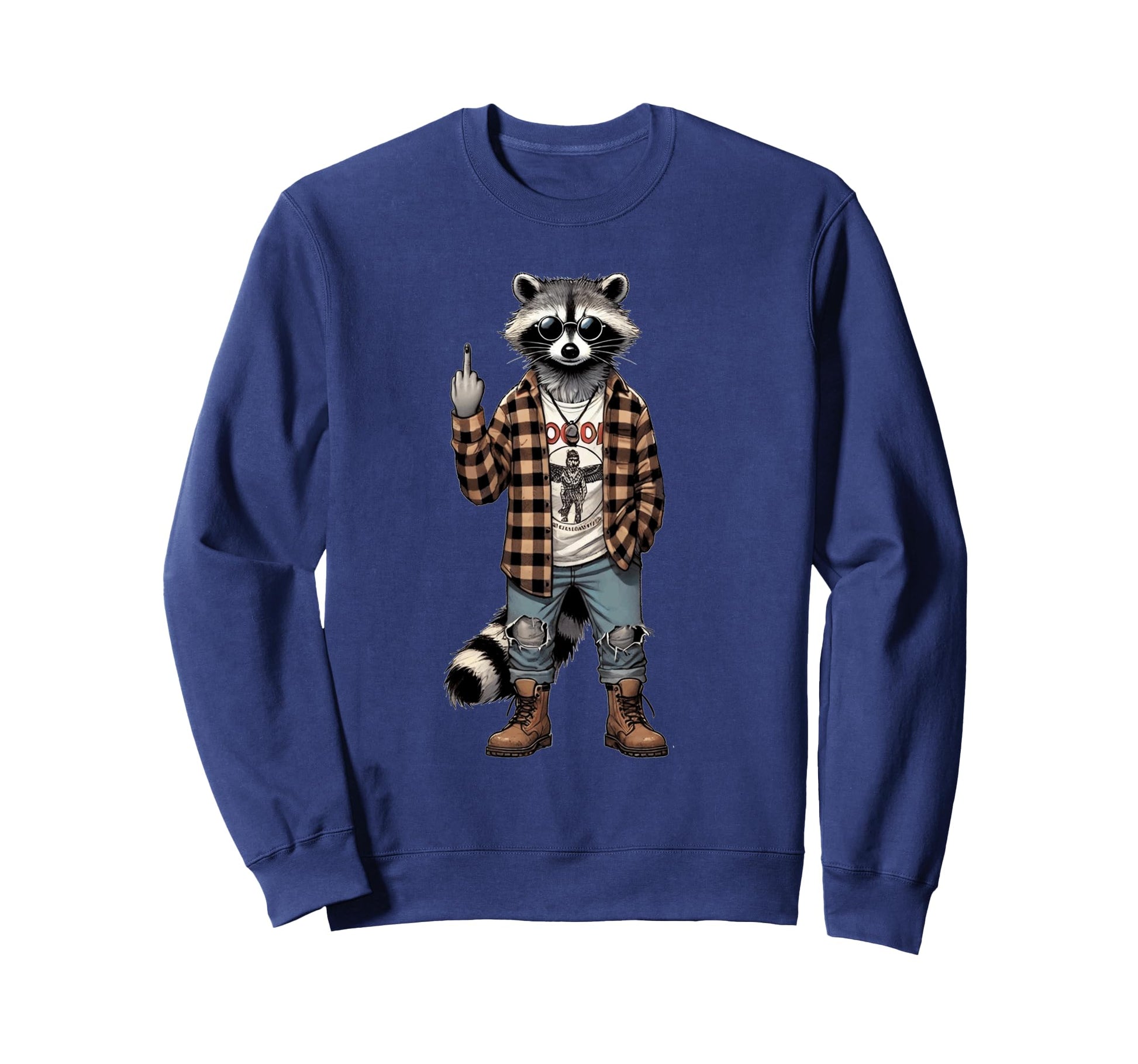 Grunge Y2K Grunge Aesthetic Raccoon Sweatshirt - Trendy Graphic Men Women - T-Shirt, Sweatshirt, Hoodie