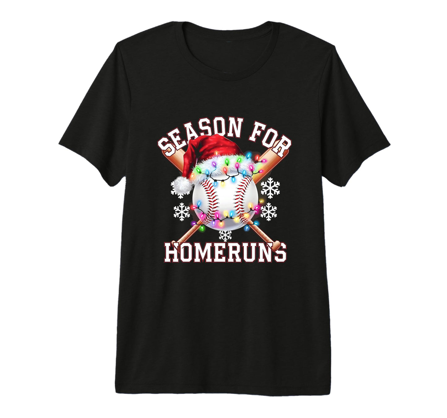 Season Homeruns Baseball Santa T-Shirt - Casual Everyday Wear Men Women - T-Shirt, Sweatshirt, Hoodie