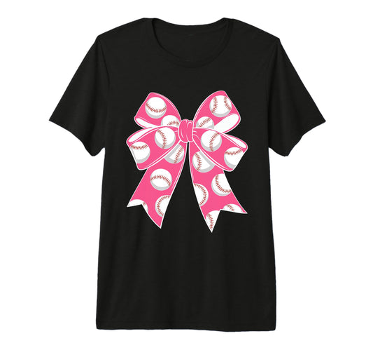 Baseball Coquette Bow Baseball Mom Mama Tri T-Shirt - Graphic Print Unisex - T-Shirt, Sweatshirt, Hoodie