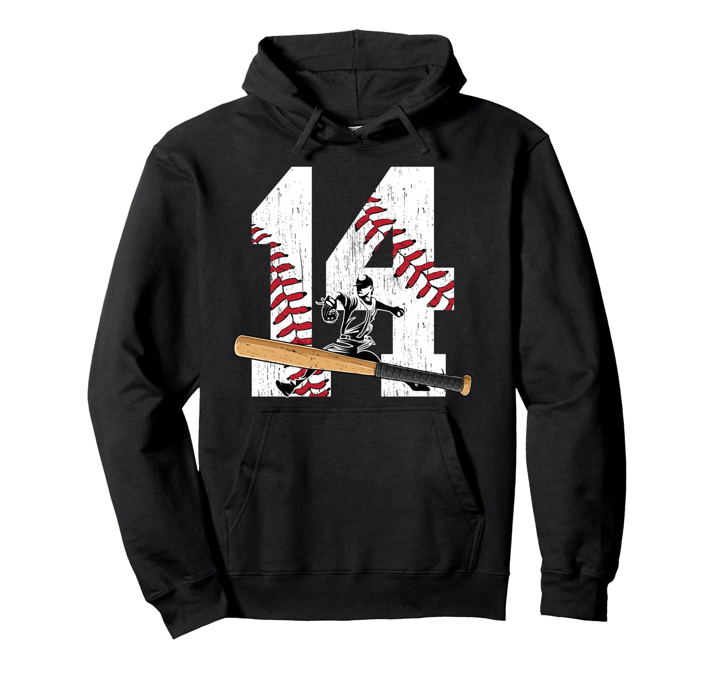 14Th Birthday Baseball Fourteen Year Old Hoodie - Unique Graphic Men Women - T-Shirt, Sweatshirt, Hoodie