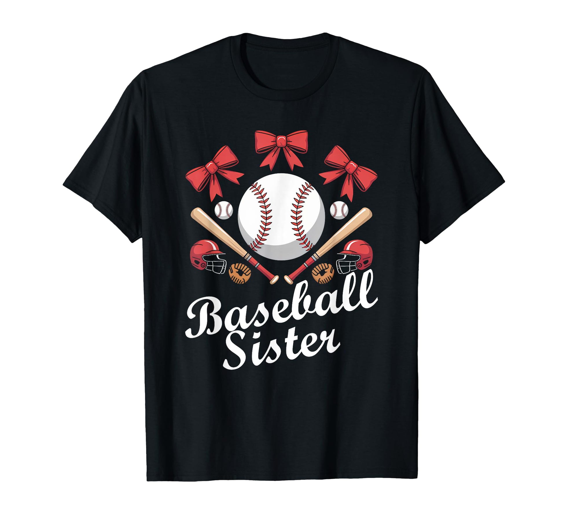 Baseball Sister Coquette Bow Cheer T-Shirt - Fun Novelty Design Unisex - T-Shirt, Sweatshirt, Hoodie
