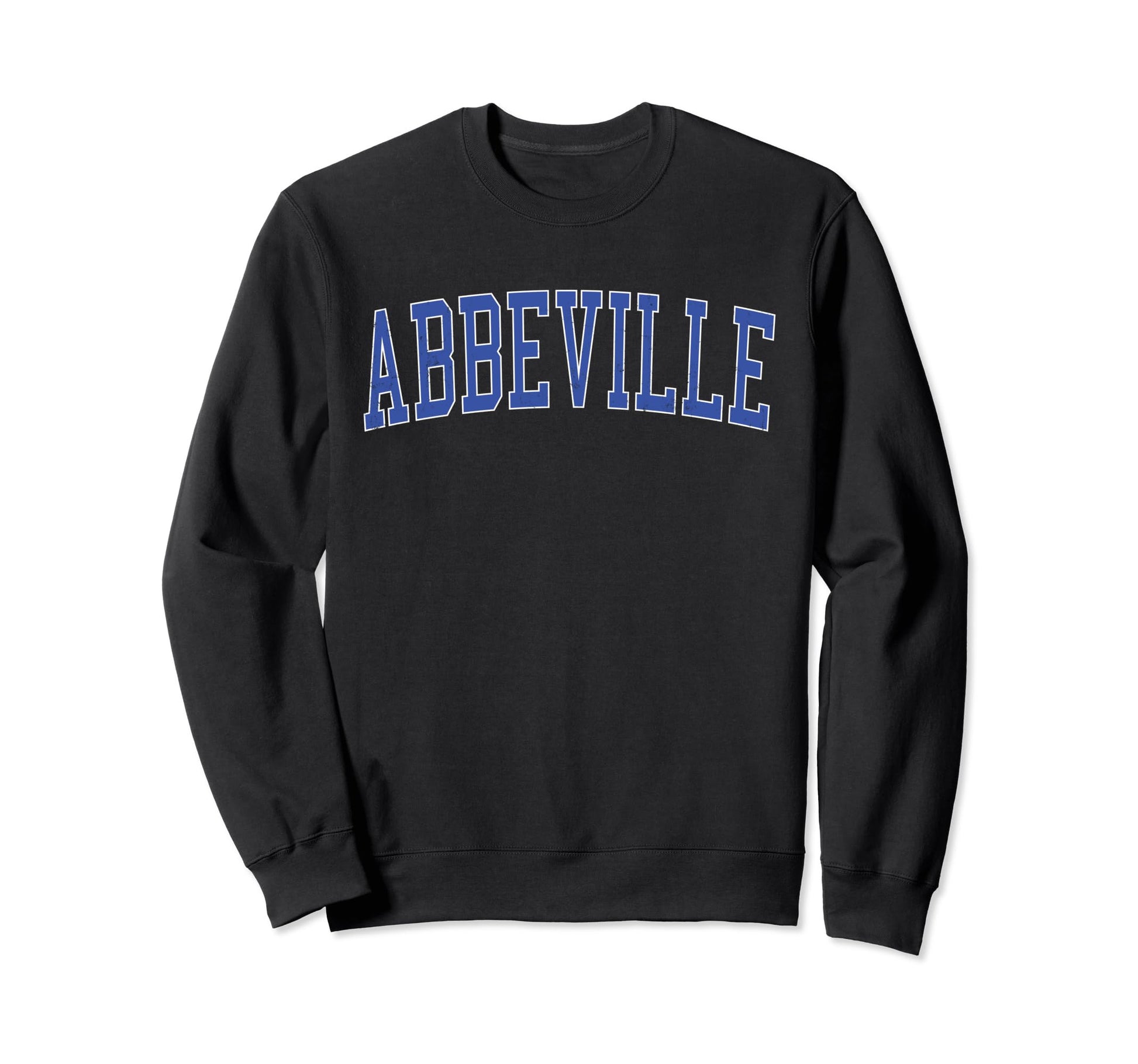 Abbeville La Distressed Blue Varsity Sweatshirt - Trendy Graphic for Adults - T-Shirt, Sweatshirt, Hoodie