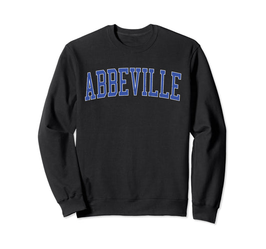 Abbeville La Distressed Blue Varsity Sweatshirt - Trendy Graphic for Adults - T-Shirt, Sweatshirt, Hoodie