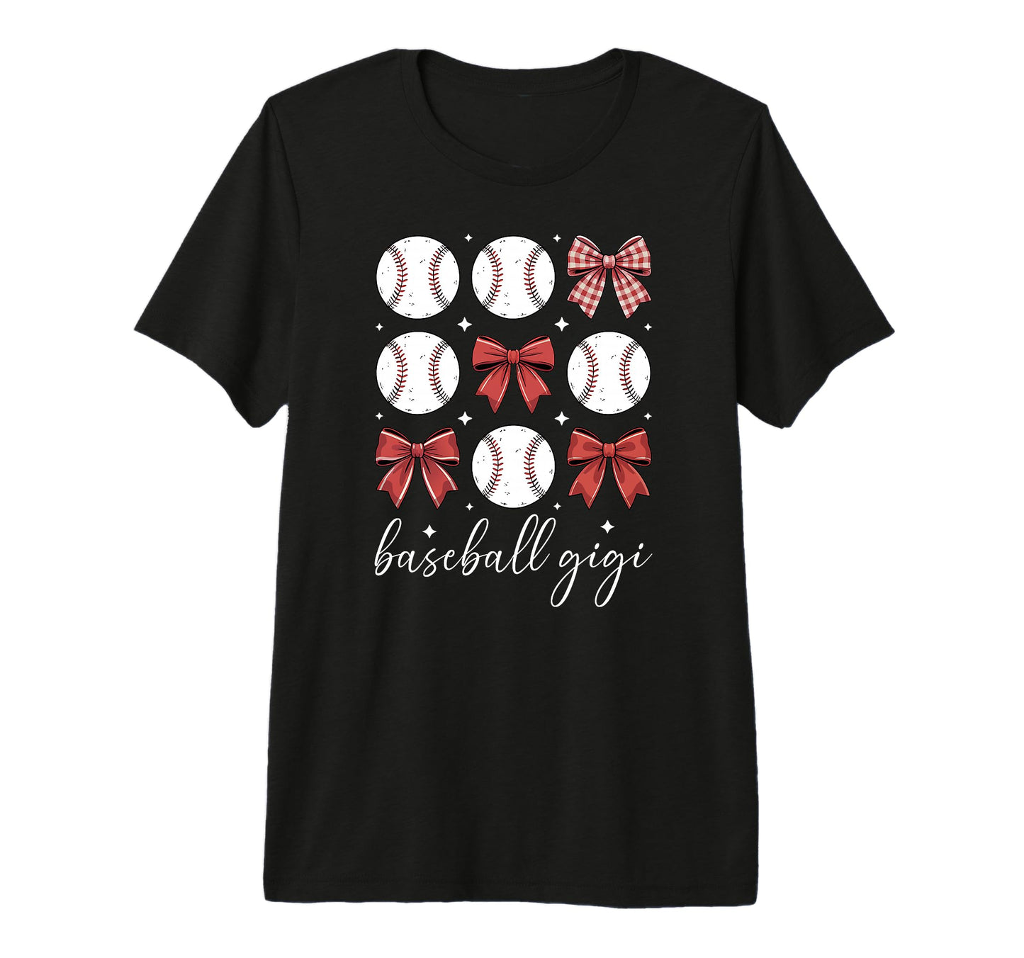 Baseball Gigi Grandma Bow Gigi Baseball T-Shirt - Minimalist Print Unisex - T-Shirt, Sweatshirt, Hoodie