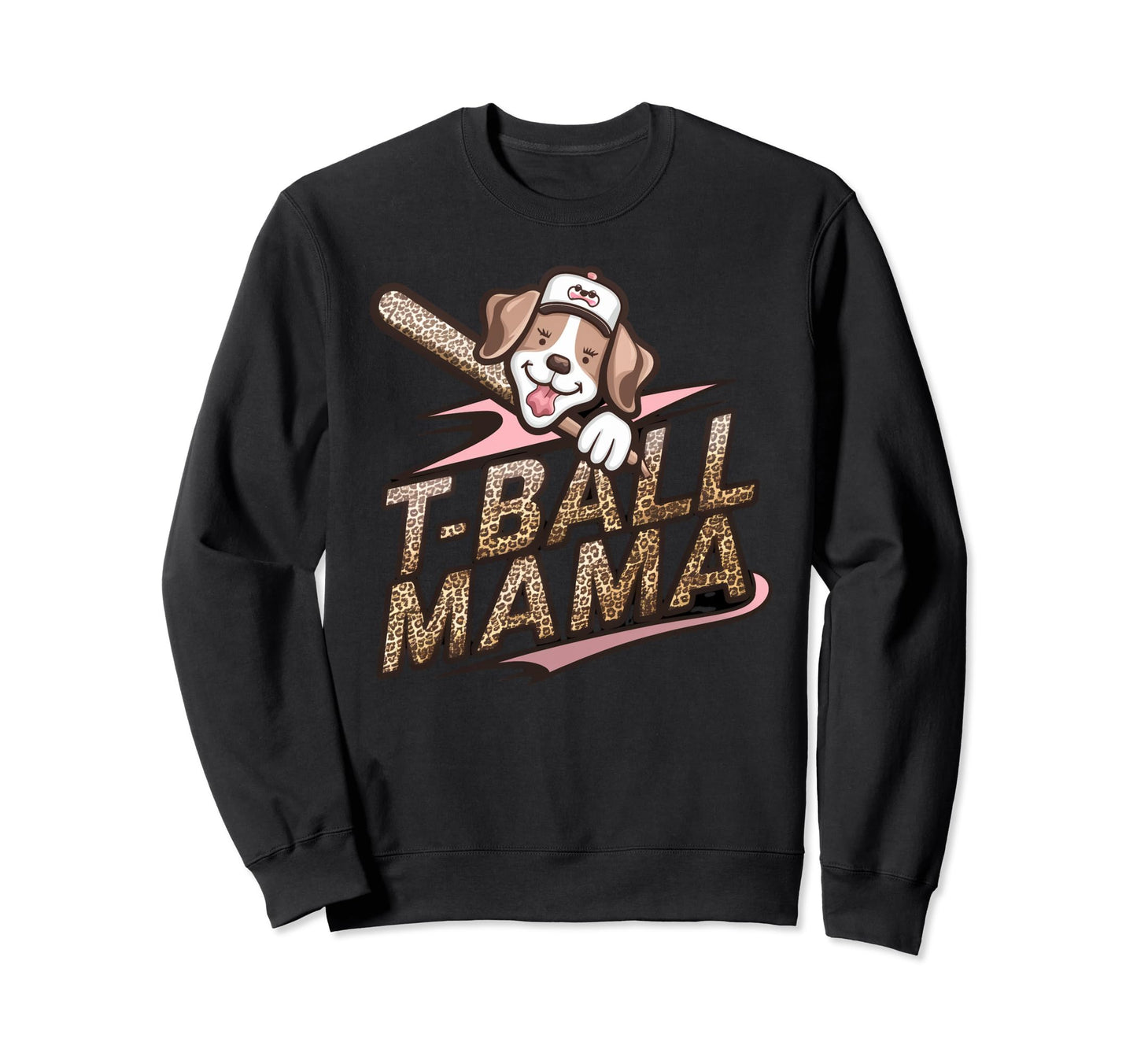 Teeball Mom Leopard T Ball Mom Sweatshirt - Fun Novelty Design Men Women - T-Shirt, Sweatshirt, Hoodie
