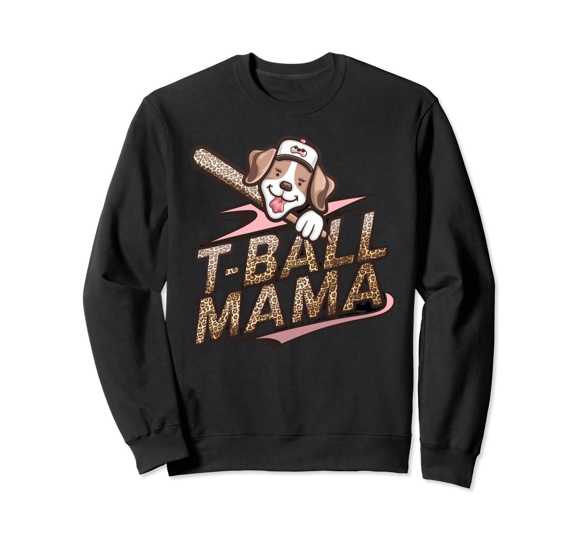 Teeball Mom Leopard T Ball Mom Sweatshirt - Fun Novelty Design Men Women - T-Shirt, Sweatshirt, Hoodie