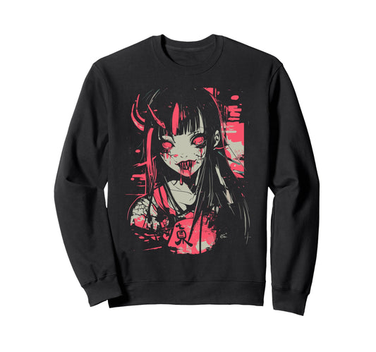 Anime Horror Aesthetic Vaporwave Sweatshirt - Custom Art Print Unisex - T-Shirt, Sweatshirt, Hoodie
