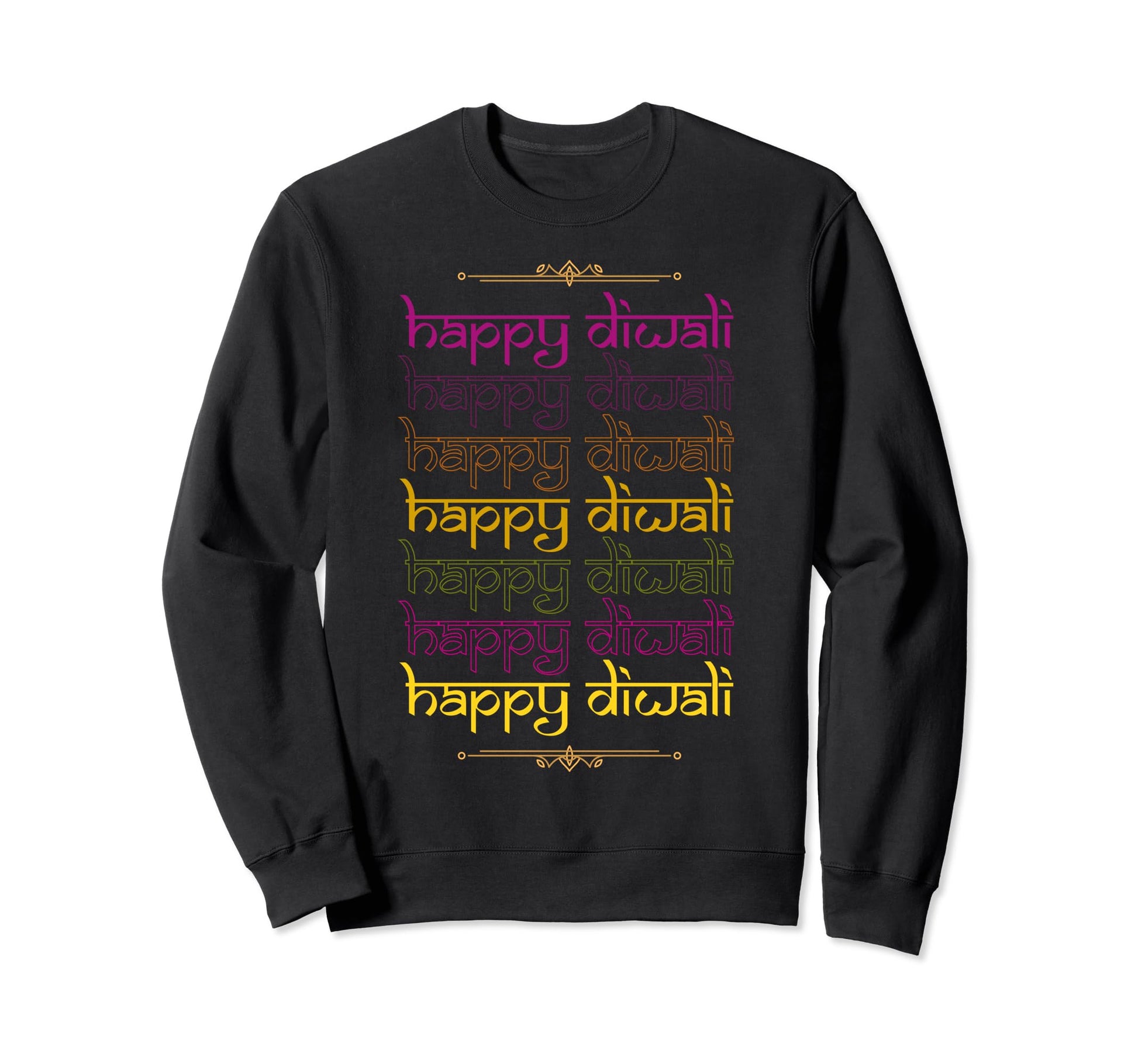 Happy Diwali Deepavali Desi Hindi Sweatshirt - Custom Art Print Men Women - T-Shirt, Sweatshirt, Hoodie