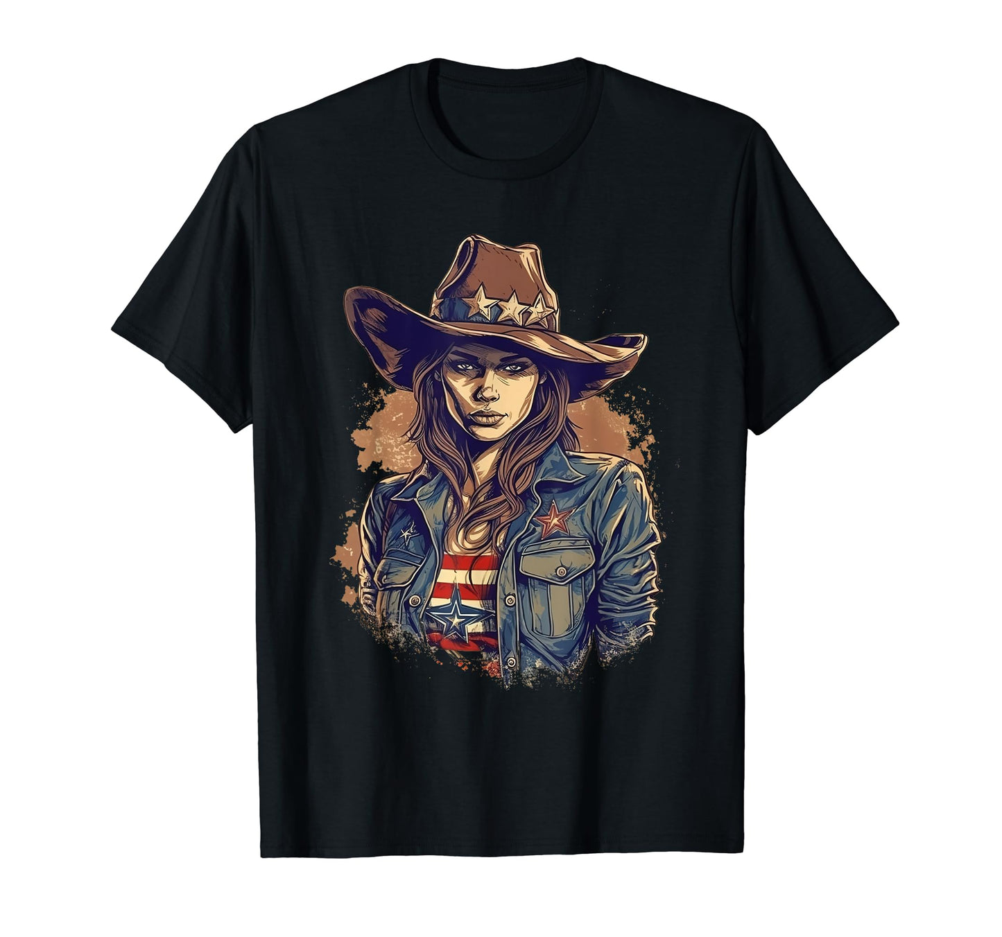 Cowgirl Cowboy Patriotic Cow And T-Shirt - Casual Everyday Wear Men Women - T-Shirt, Sweatshirt, Hoodie