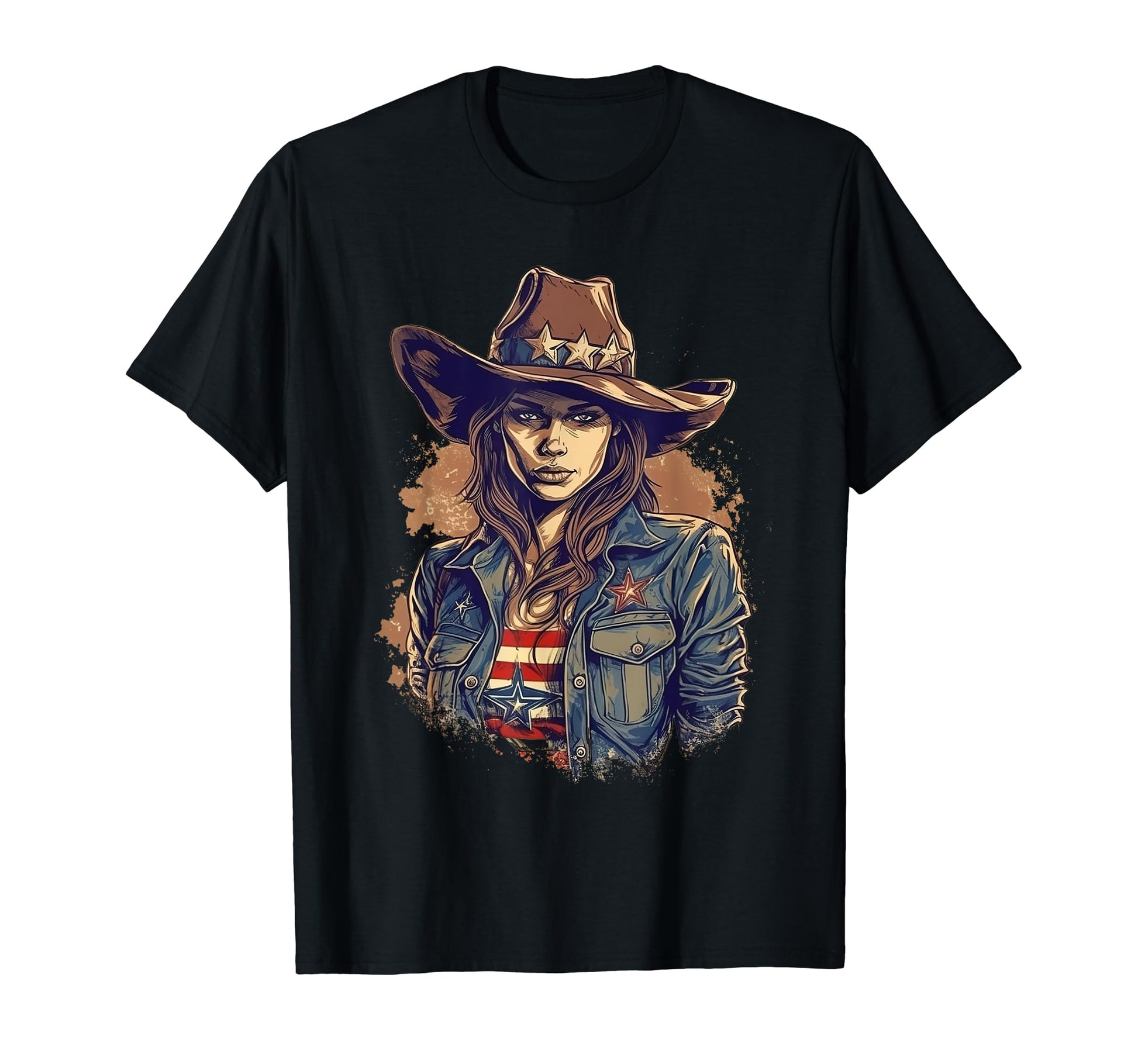 Cowgirl Cowboy Patriotic Cow And T-Shirt - Casual Everyday Wear Men Women - T-Shirt, Sweatshirt, Hoodie