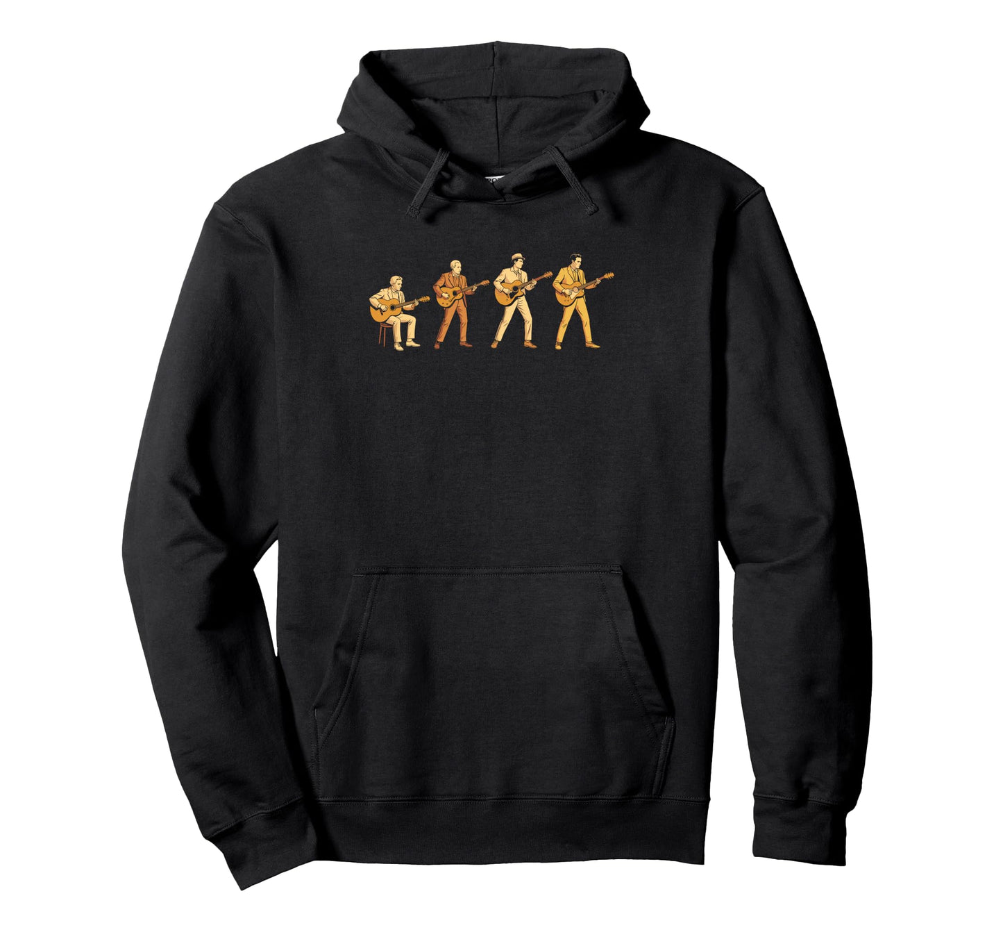 Rock Music Evolution Silhouette Hoodie - Fun Novelty Design for Adults - T-Shirt, Sweatshirt, Hoodie