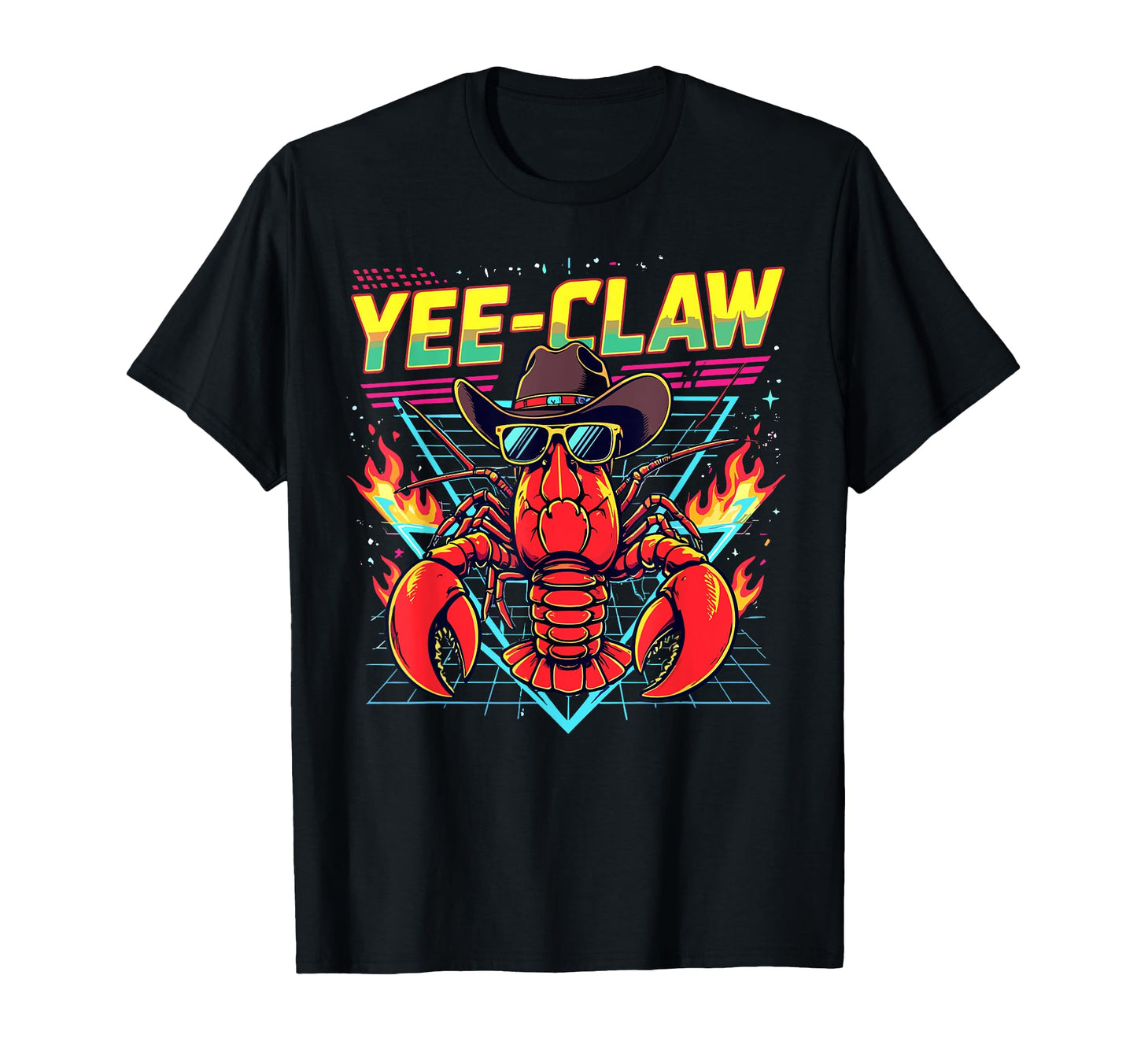 Yee Claw Lobster Cowboy 80S T-Shirt - Minimalist Print for Adults - T-Shirt, Sweatshirt, Hoodie