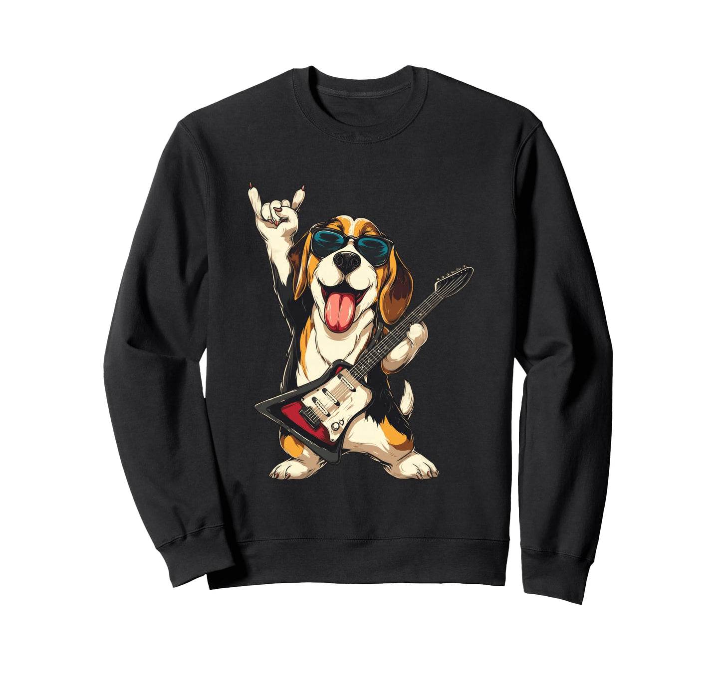 Beagle Rockstar Dog Music Sweatshirt - Fun Novelty Design Men Women - T-Shirt, Sweatshirt, Hoodie