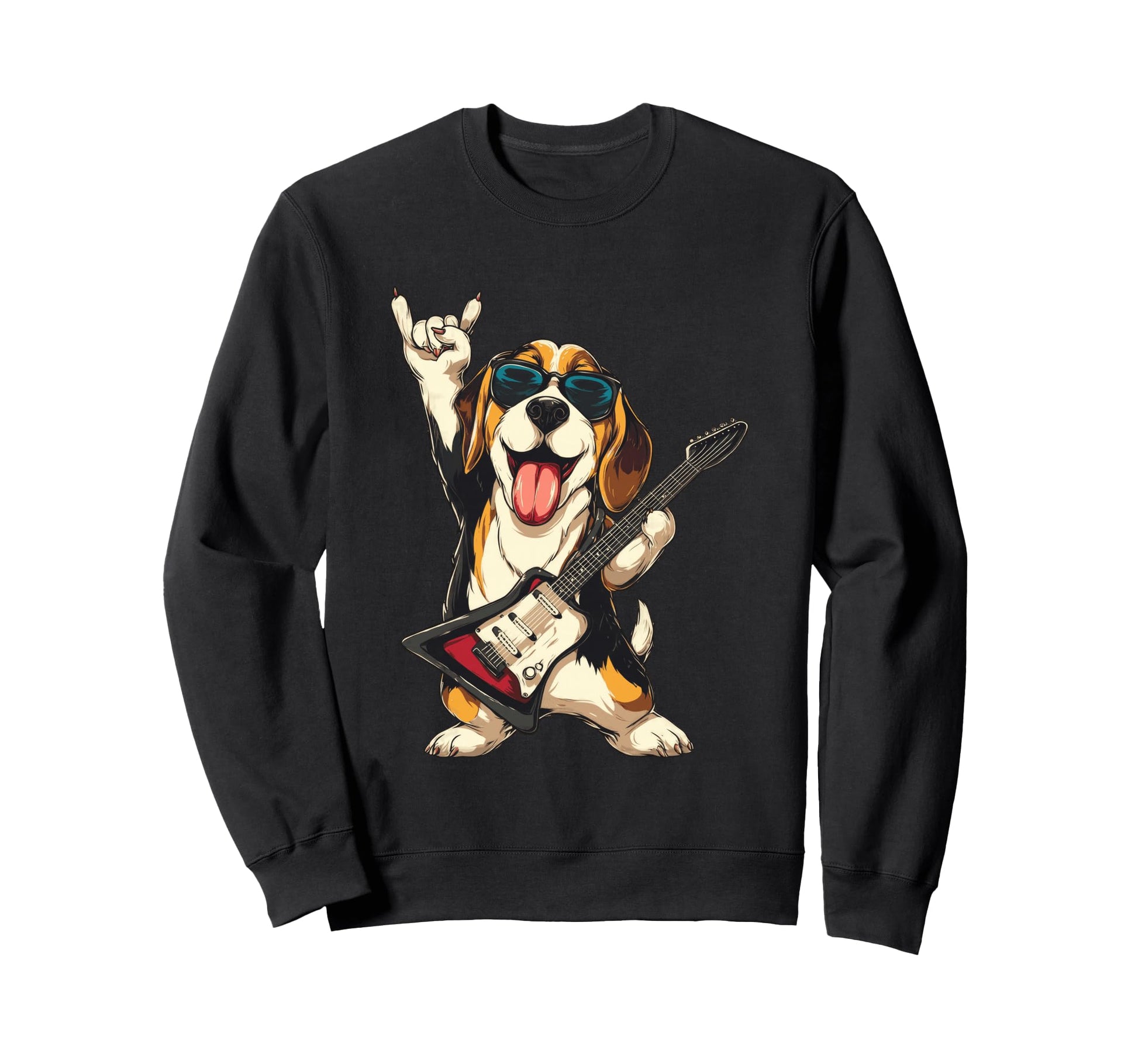 Beagle Rockstar Dog Music Sweatshirt - Fun Novelty Design Men Women - T-Shirt, Sweatshirt, Hoodie