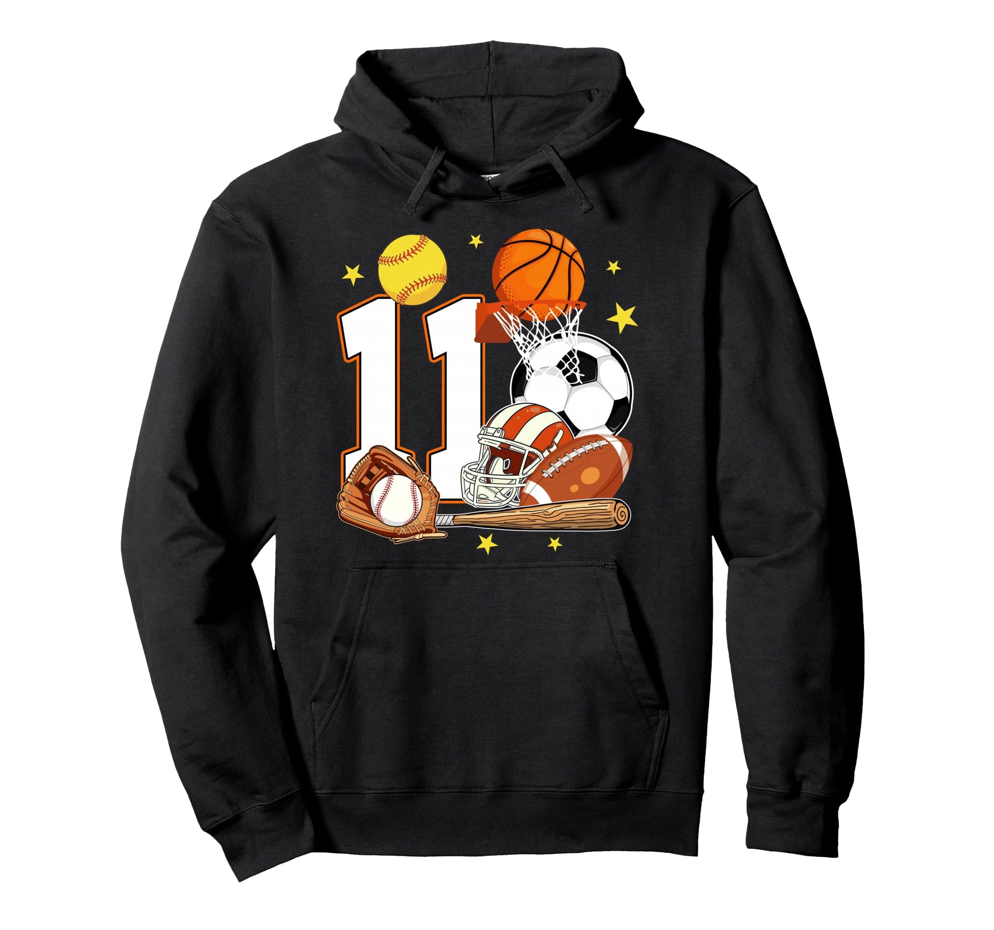 11Th Birthday Sports Birthday Theme 11 Hoodie - Custom Art Print Men Women - T-Shirt, Sweatshirt, Hoodie