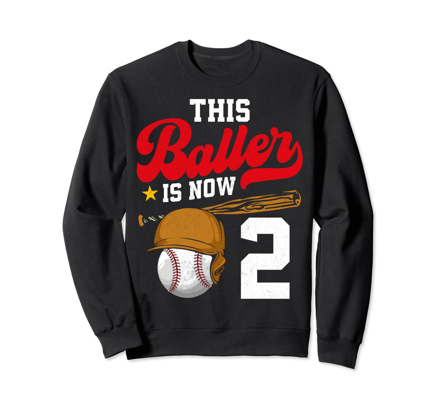 This Baller Is 2 Ball Baseball Player Sweatshirt - Custom Art Print Unisex - T-Shirt, Sweatshirt, Hoodie