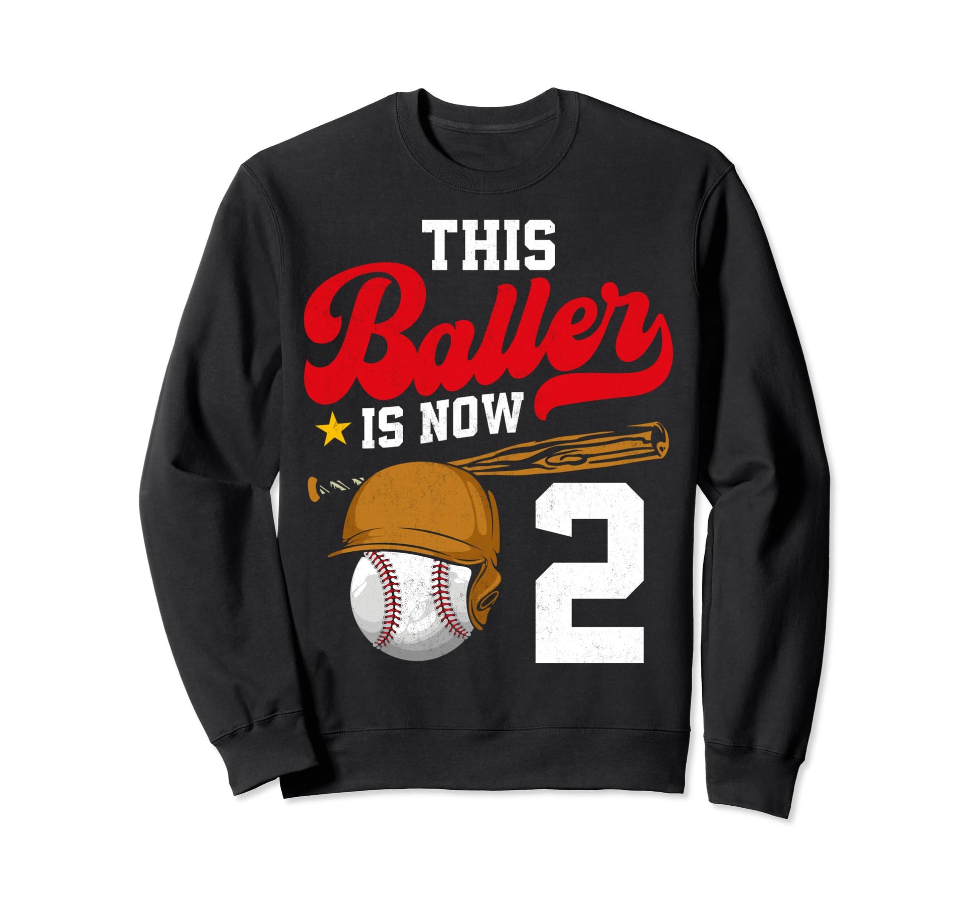 This Baller Is 2 Ball Baseball Player Sweatshirt - Custom Art Print Unisex - T-Shirt, Sweatshirt, Hoodie