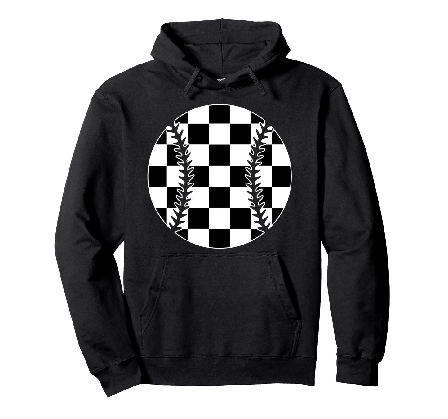Checkered Baseball Player Lover Fan Hoodie - Custom Art Print for Adults - T-Shirt, Sweatshirt, Hoodie