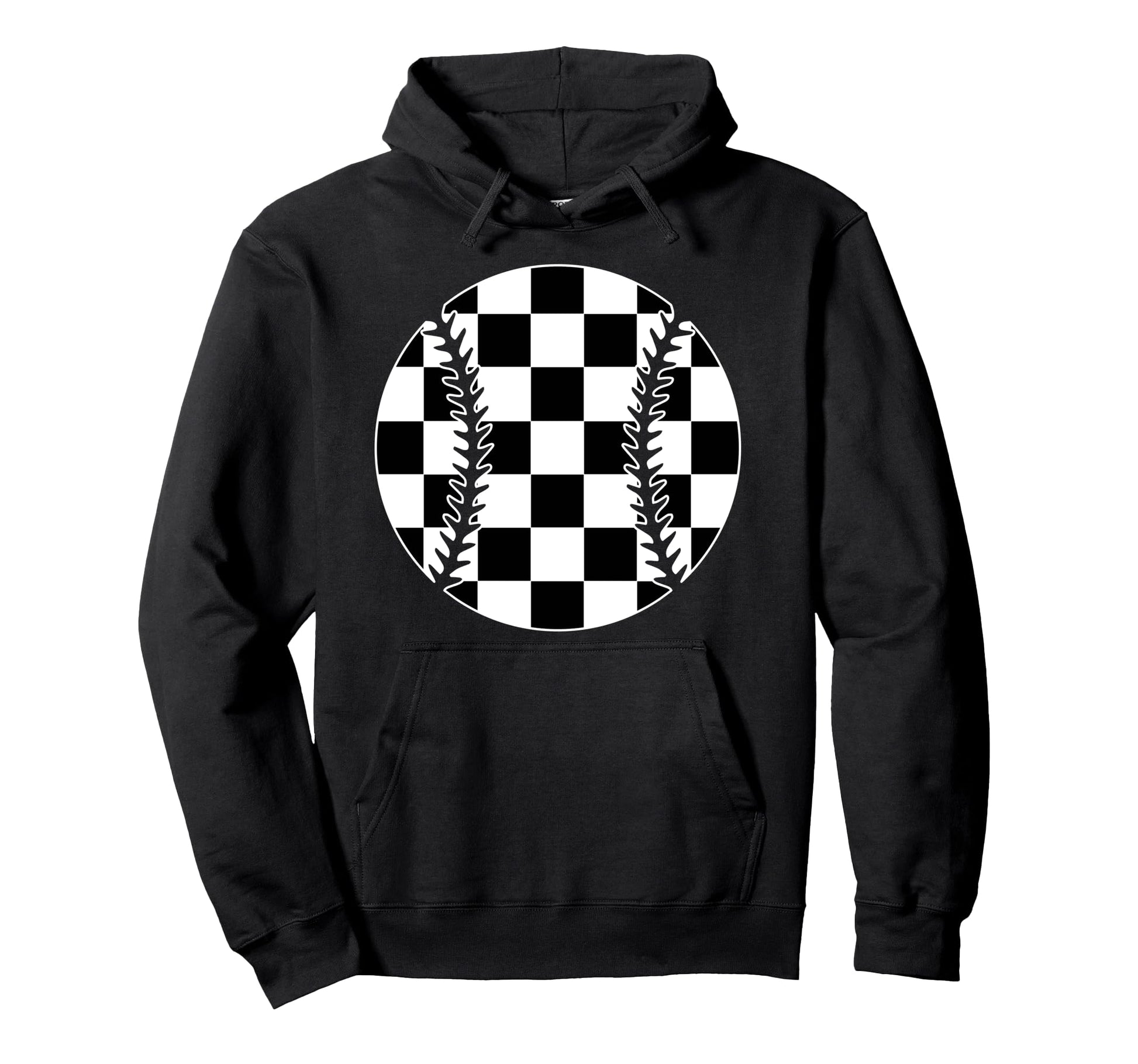 Checkered Baseball Player Lover Fan Hoodie - Custom Art Print for Adults - T-Shirt, Sweatshirt, Hoodie