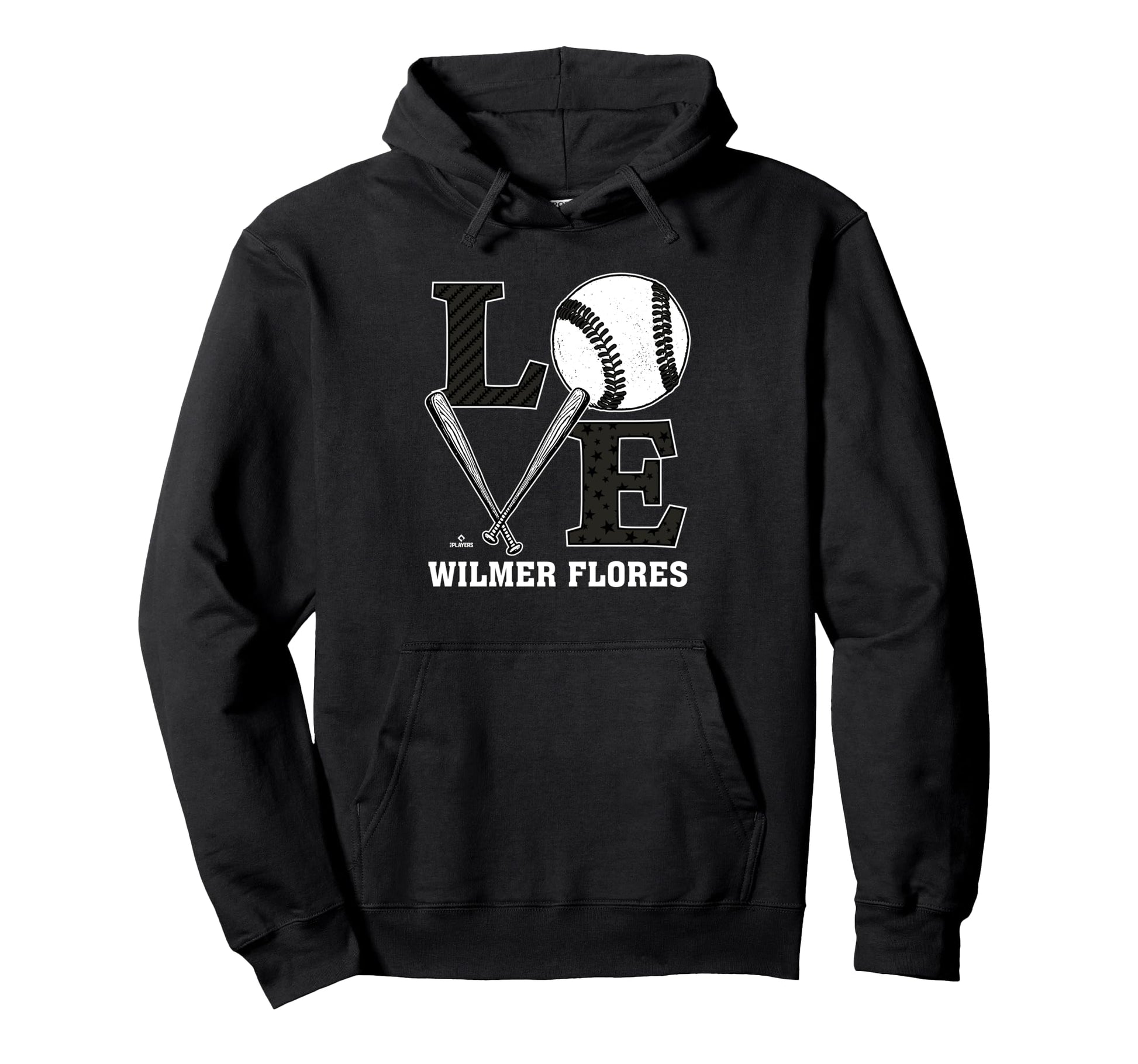 Distressed Baseball Love Wilmer Flores Hoodie - Aesthetic Graphic Unisex - T-Shirt, Sweatshirt, Hoodie