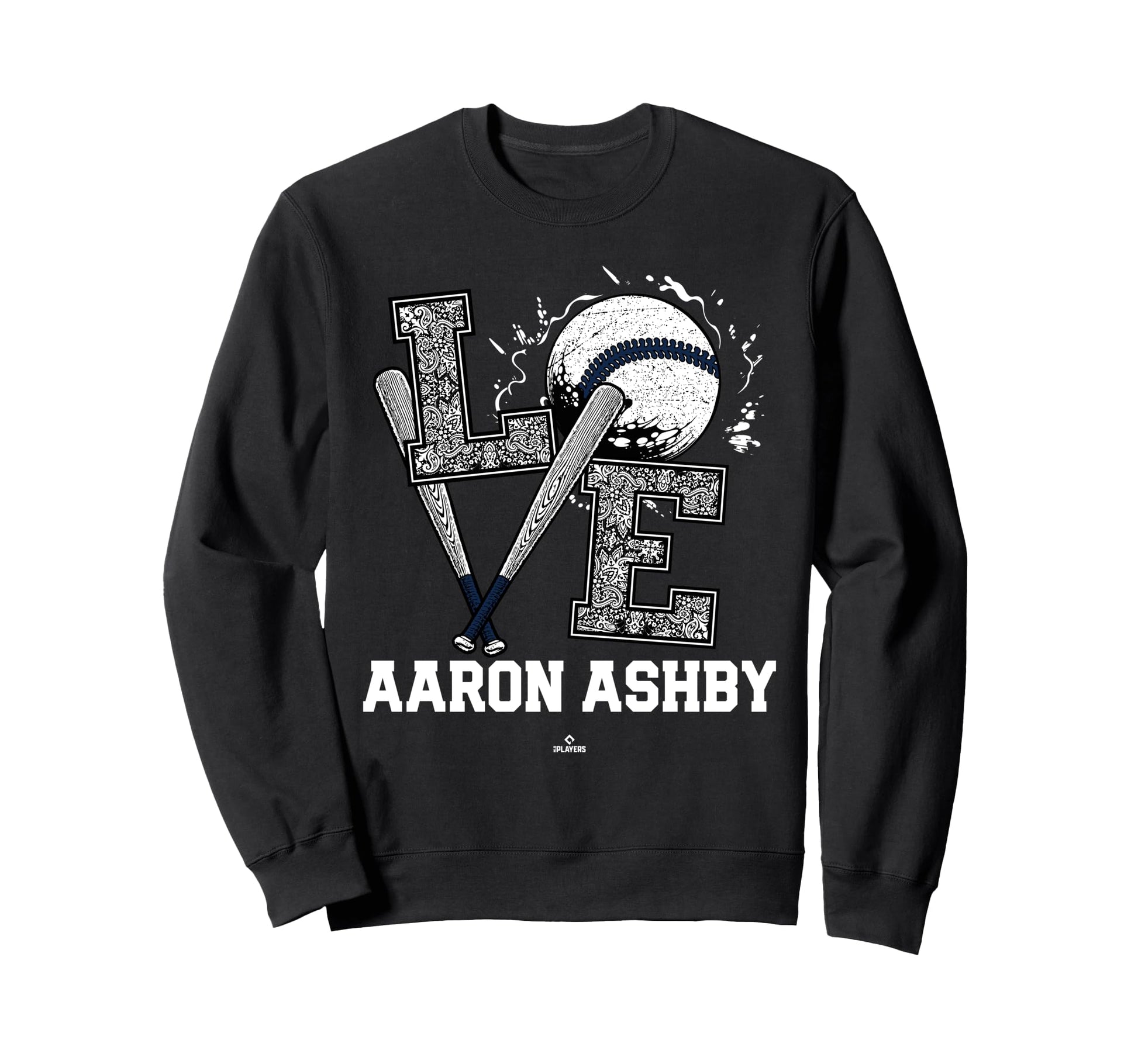 Distressed Baseball Love Aaron Sweatshirt - Custom Art Print Men Women - T-Shirt, Sweatshirt, Hoodie