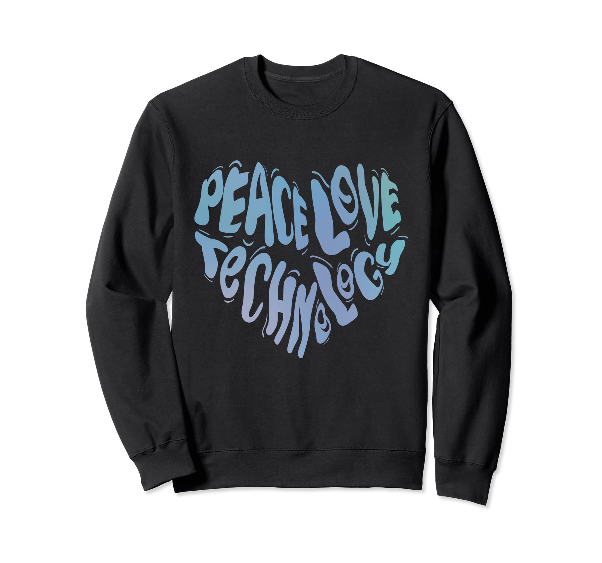 Peace Love Technology Funny Sweatshirt - Minimalist Print for Adults - T-Shirt, Sweatshirt, Hoodie