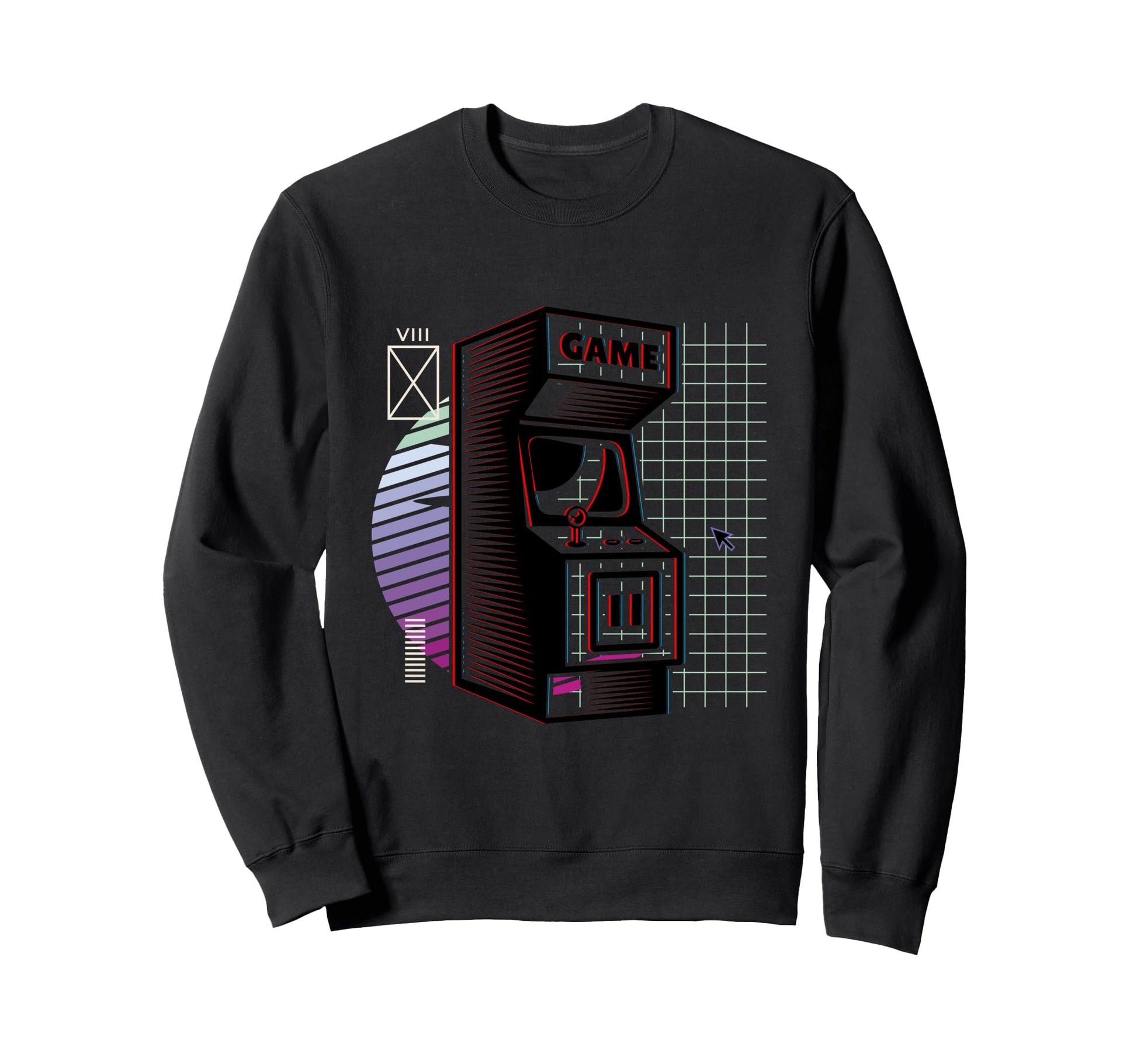 Synthwave Video Arcade Aesthetic Sweatshirt - Unique Graphic for Adults - T-Shirt, Sweatshirt, Hoodie