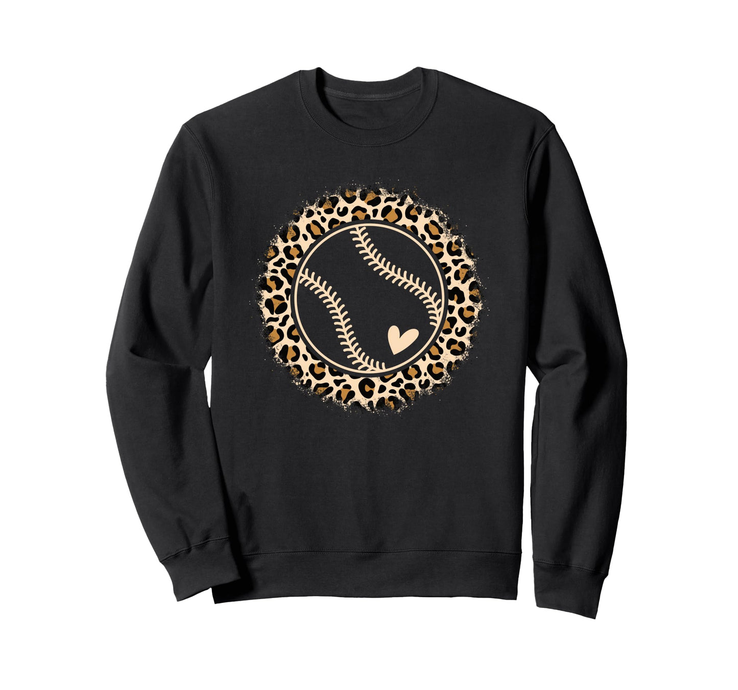 Baseball Leopard Baseball Player Sweatshirt - Aesthetic Graphic Men Women - T-Shirt, Sweatshirt, Hoodie